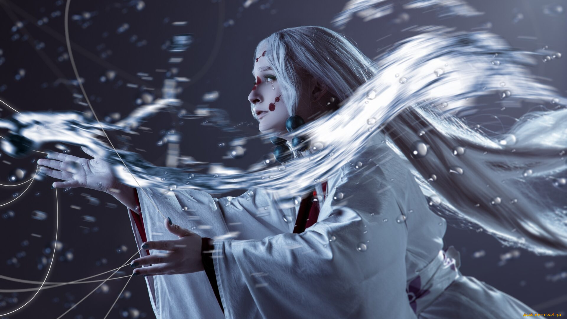 девушки, -, креатив, , косплей, ivolga, иволга, костюм, нити, магия, стихия