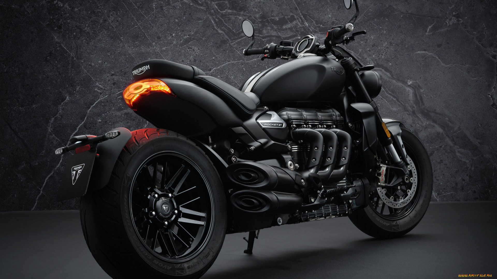 мотоциклы, triumph, rocket, 3, дизайн, чёрный, двигатель, глушители