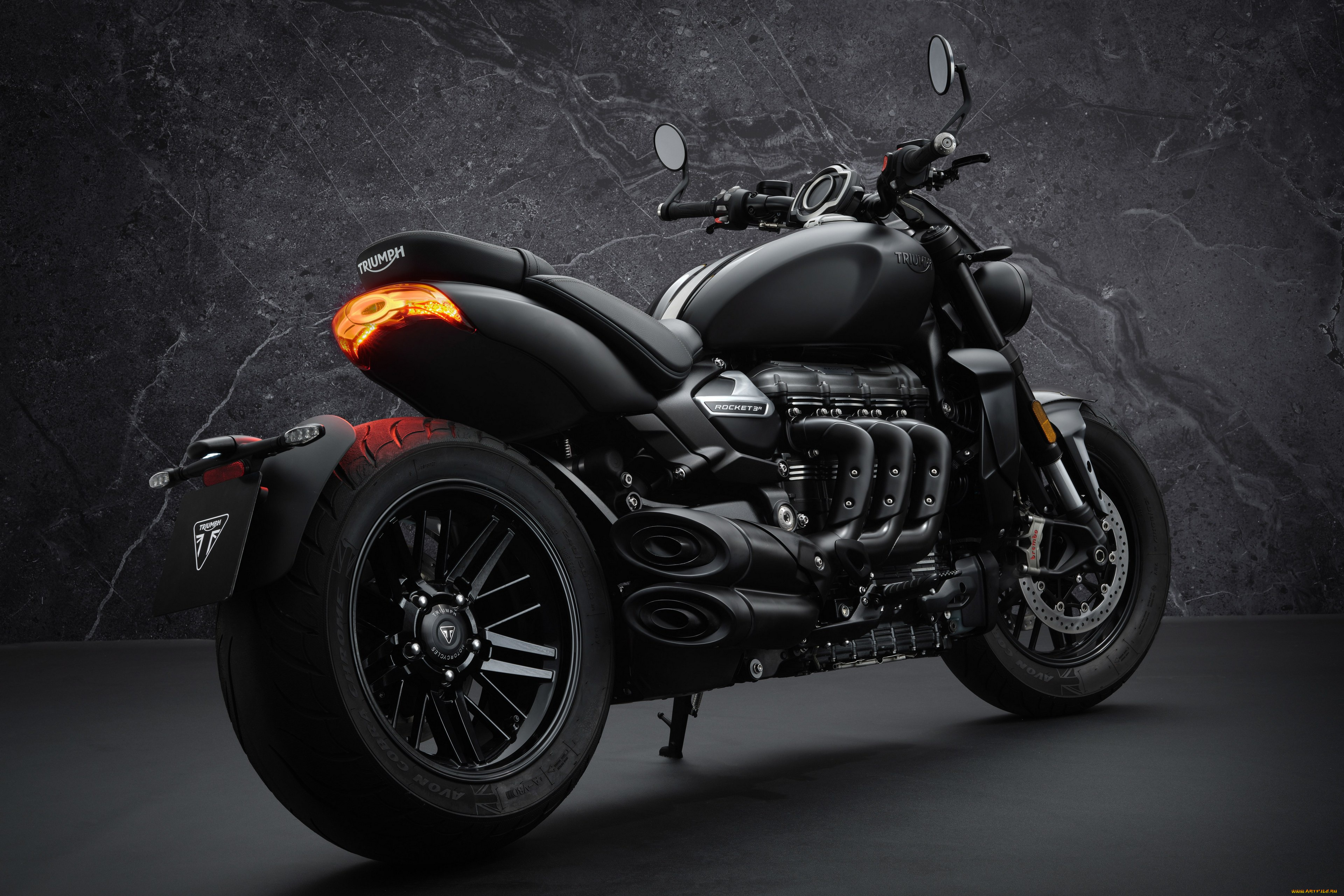 мотоциклы, triumph, rocket, 3, дизайн, чёрный, двигатель, глушители