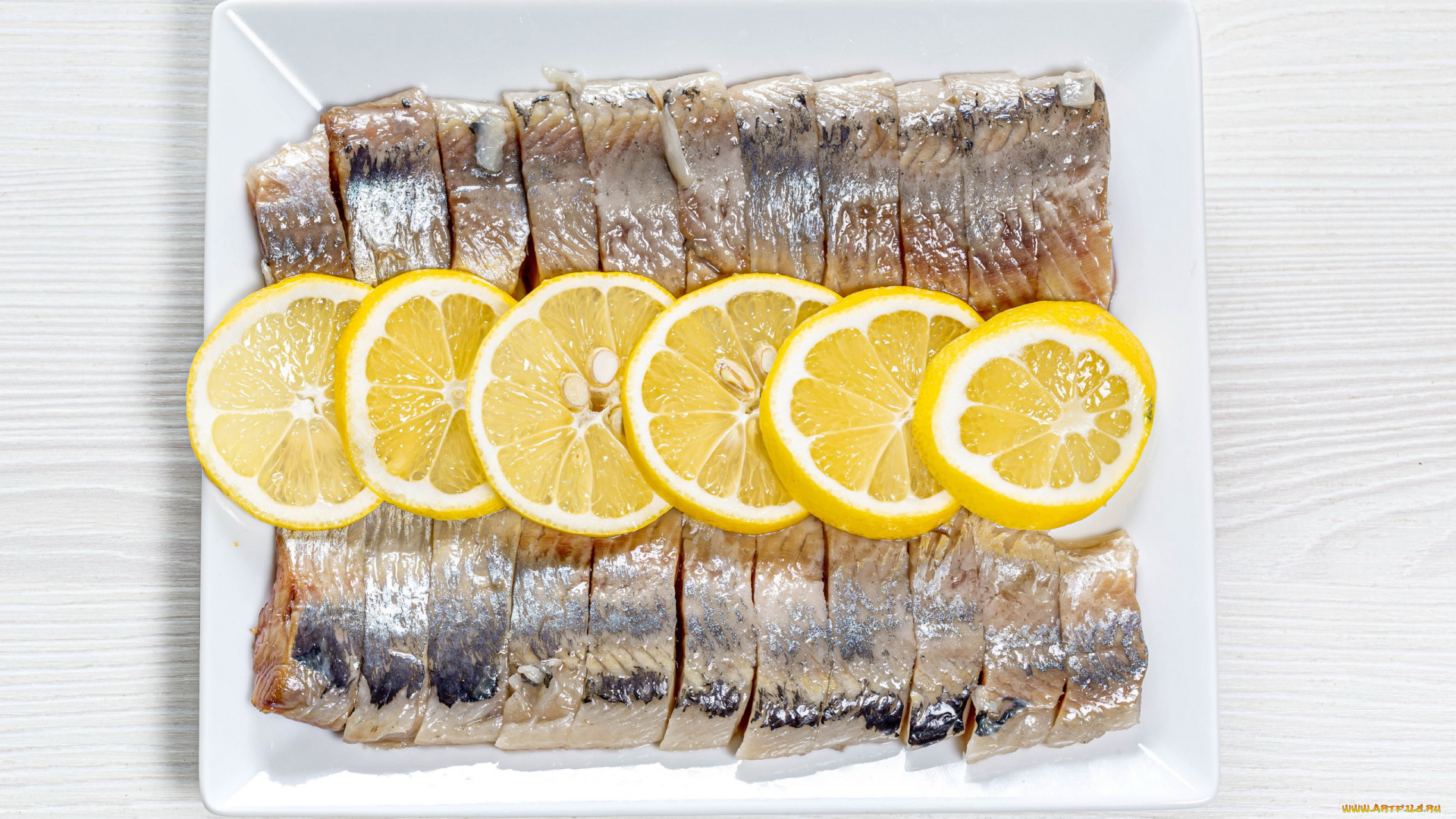 еда, рыбные, блюда, , с, морепродуктами, селедка, лимон