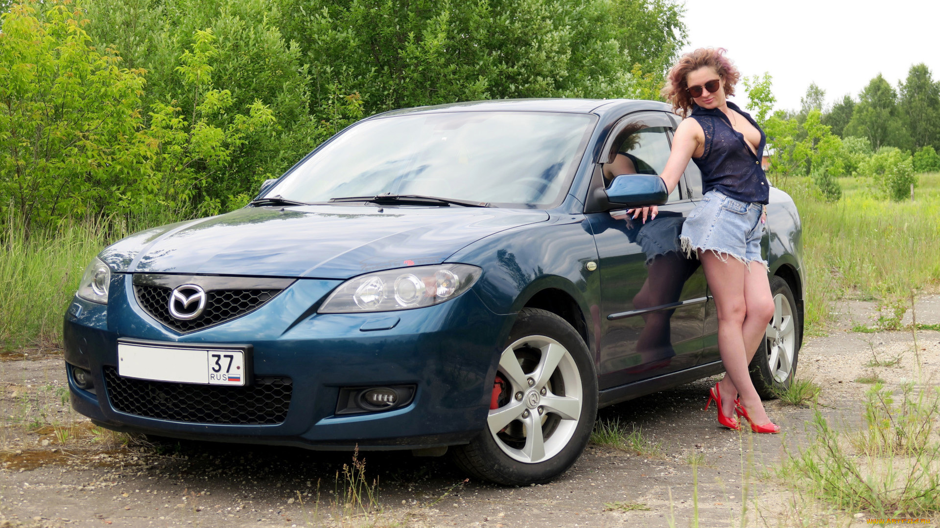 автомобили, -авто, с, девушками, mazda, 3