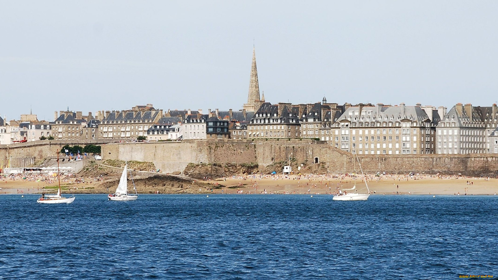 города, побережье, архитектура, франция, saint, malo