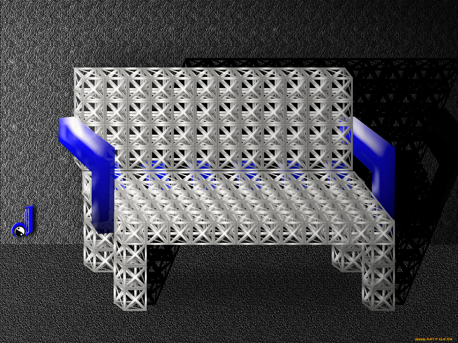 3д, графика, modeling, моделирование, стена, скамейка