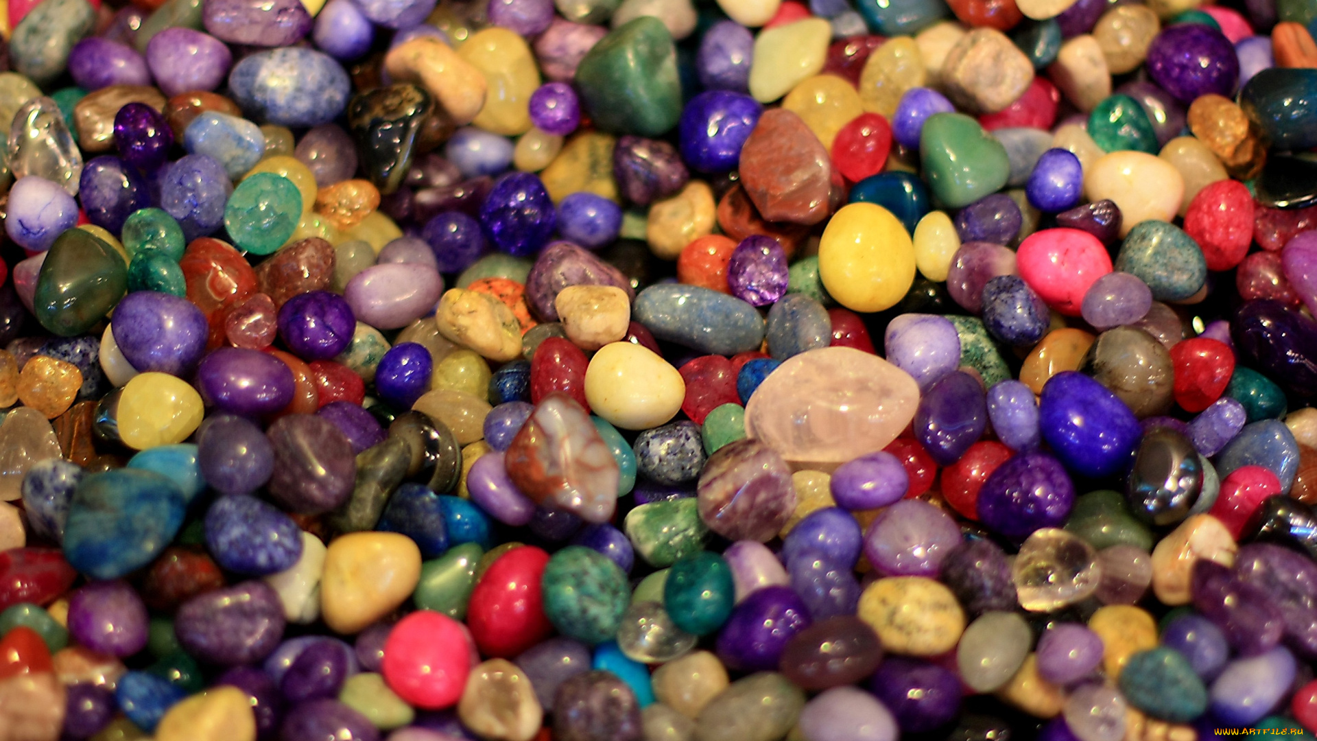 природа, камни, минералы, разноцветный, много, яркий