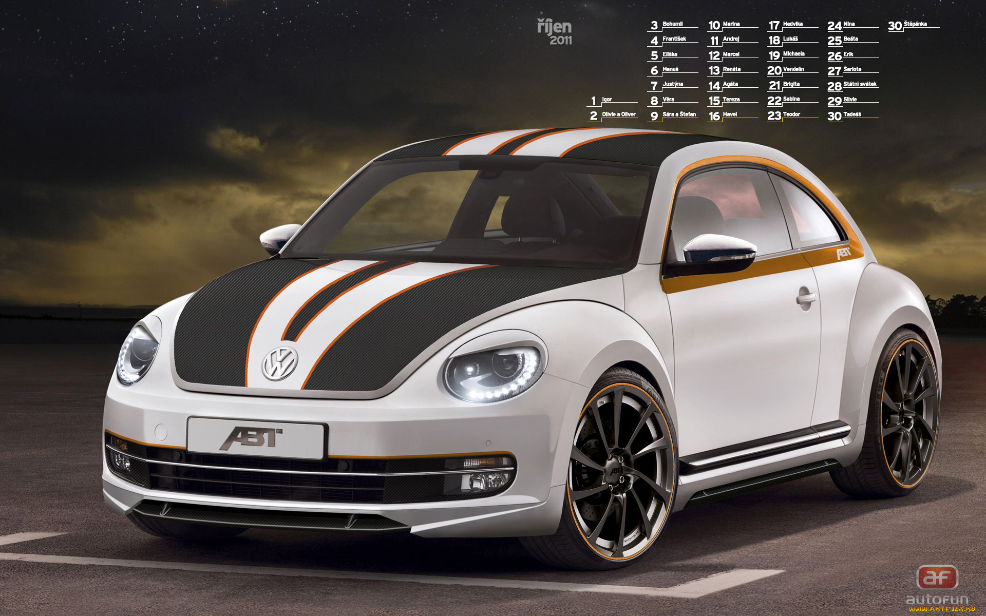 календари, автомобили, volkswagen, октябрь