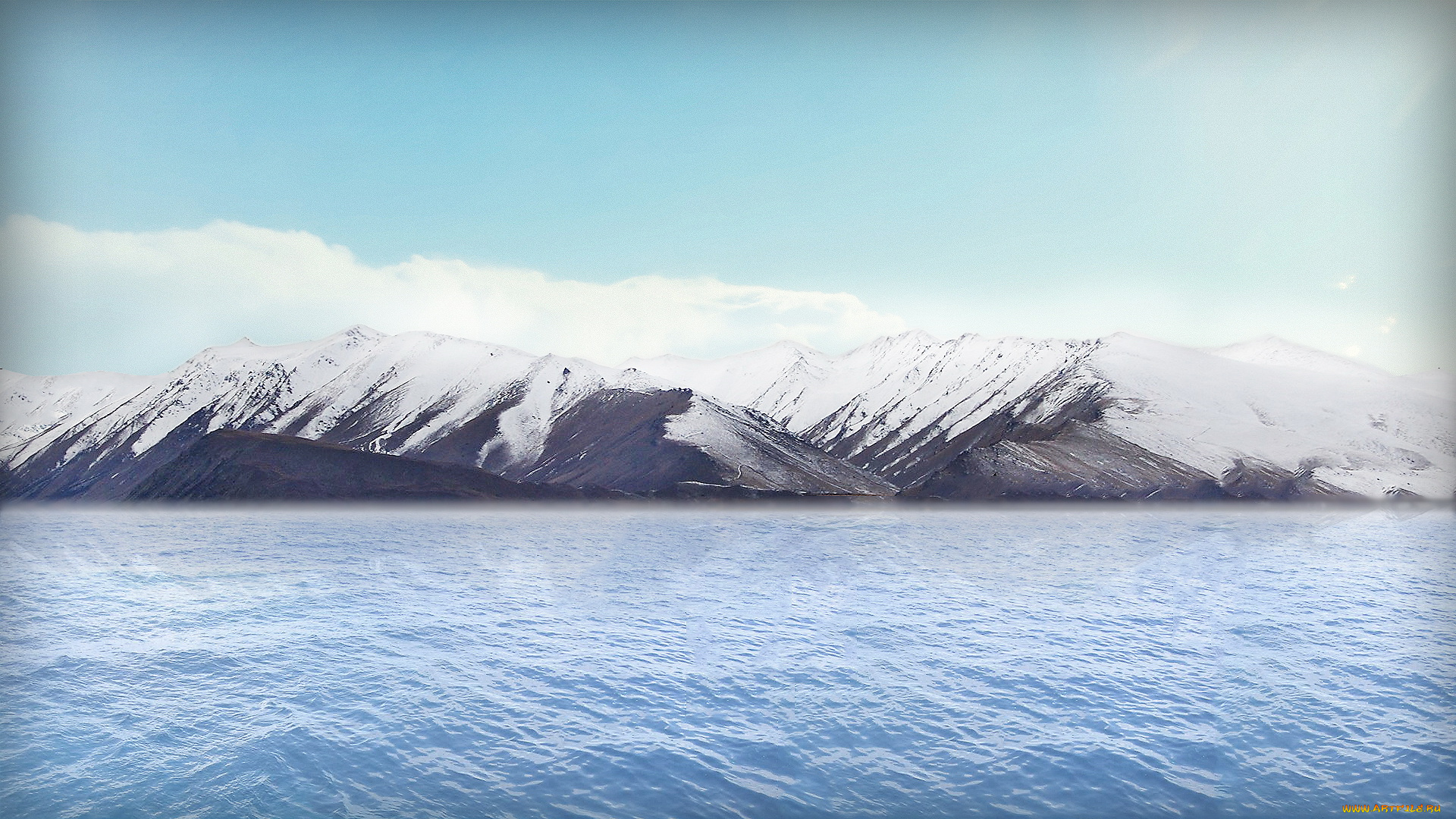 природа, реки, озера, озеро, снег, горы