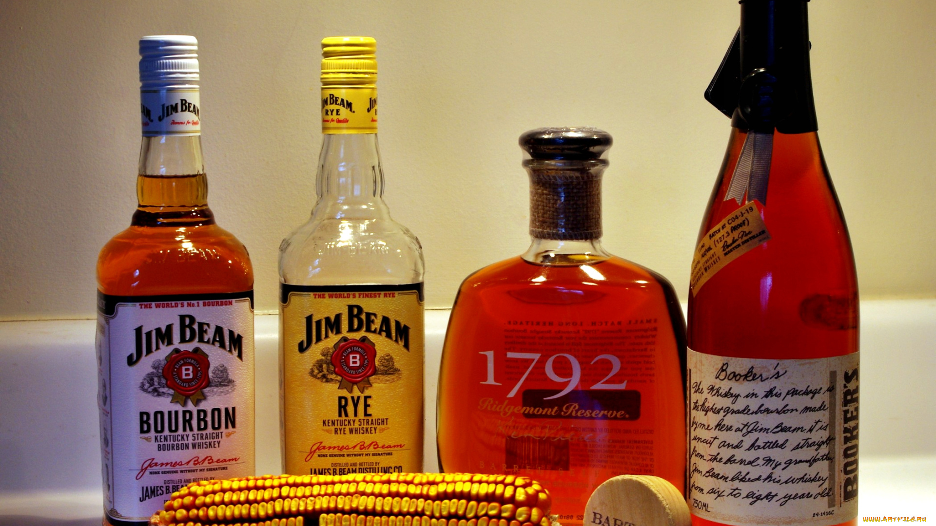 бренды, напитков, разное, виски, бутылки, алкоголь, кукуруза, пробка, початок