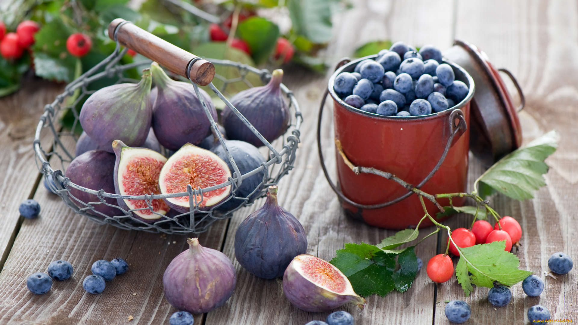 еда, фрукты, ягоды, голубика, инжир