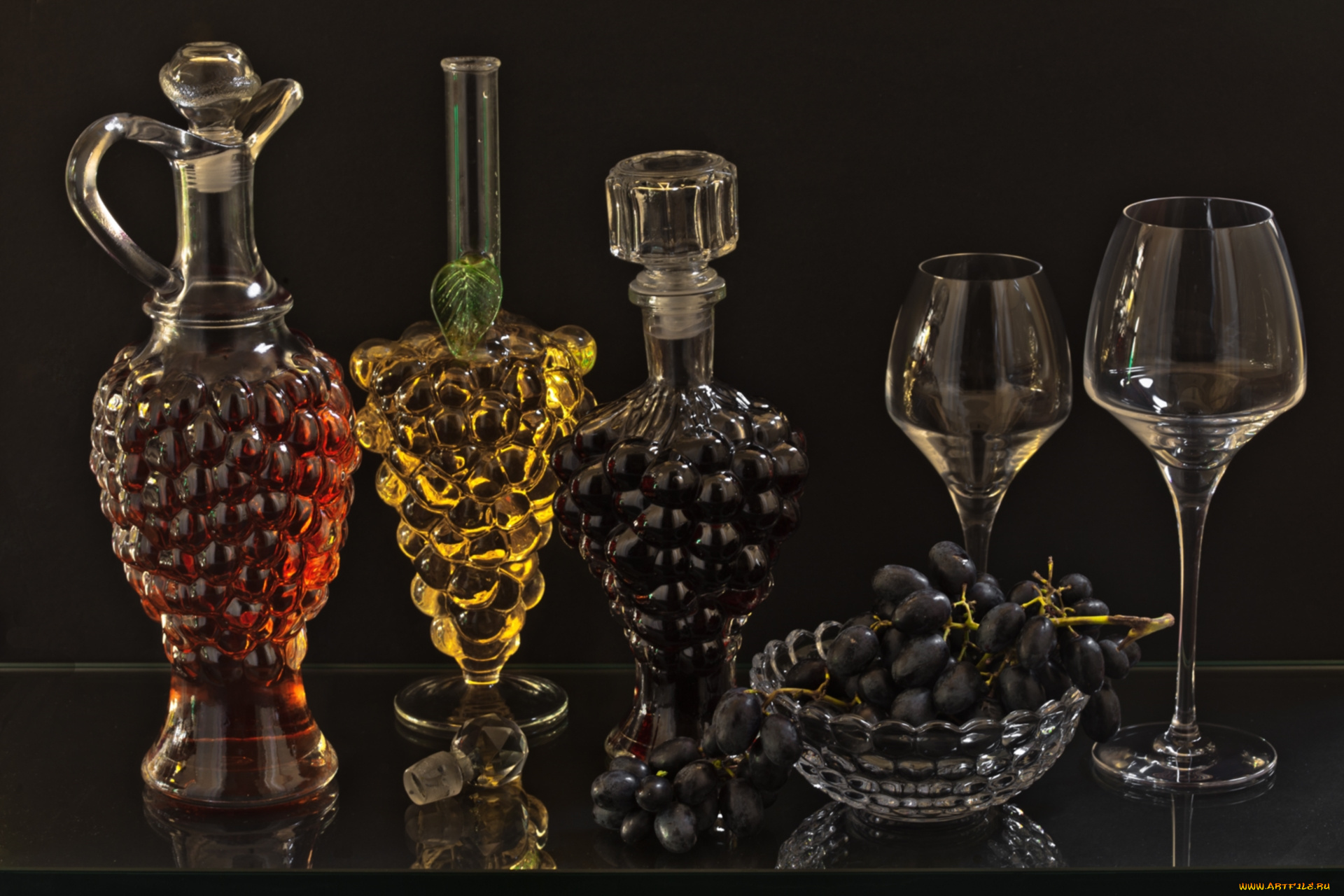 еда, напитки, вино, бутылки, бокалы, виноград