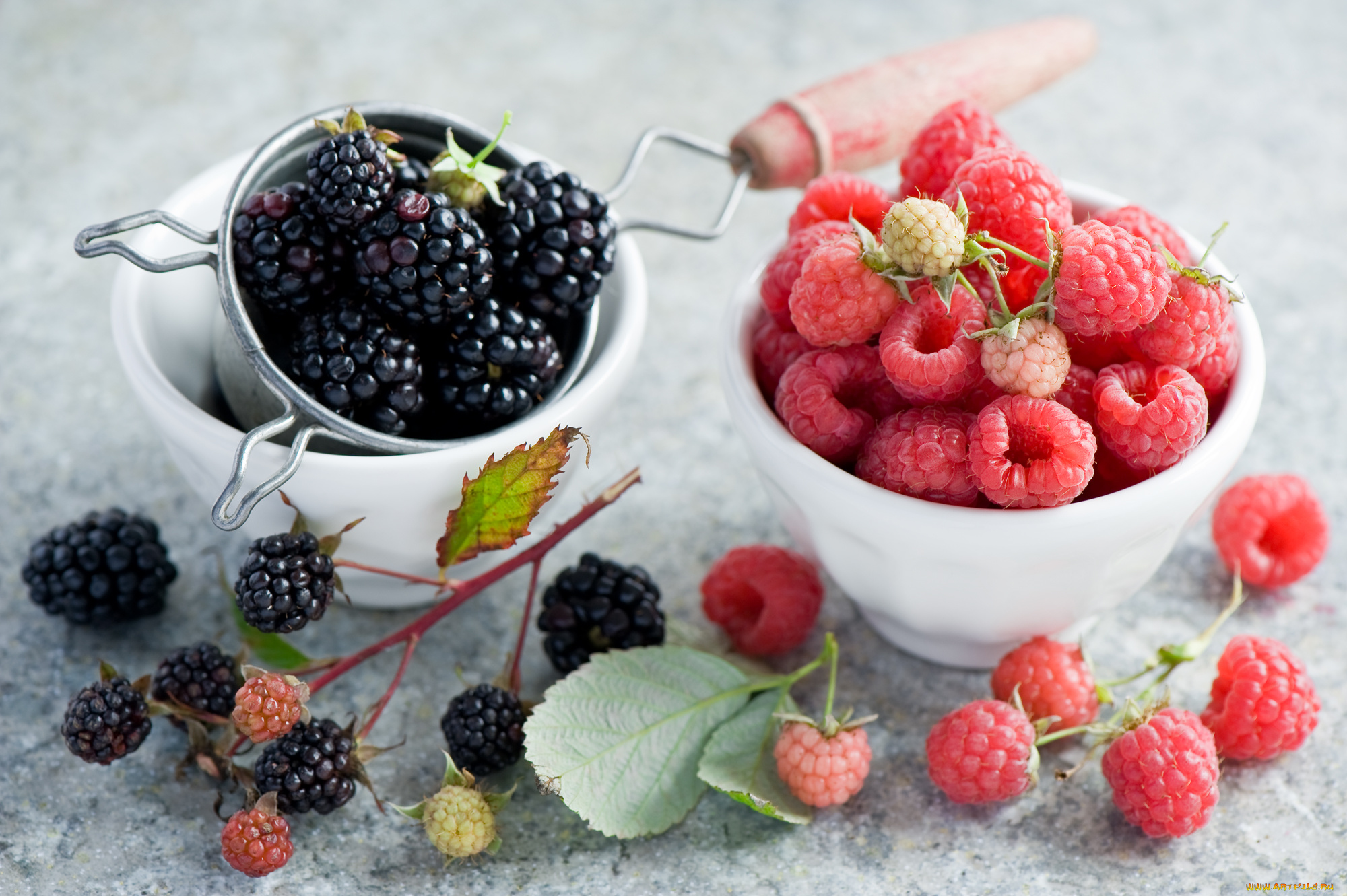 еда, фрукты, ягоды, ежевика, малина