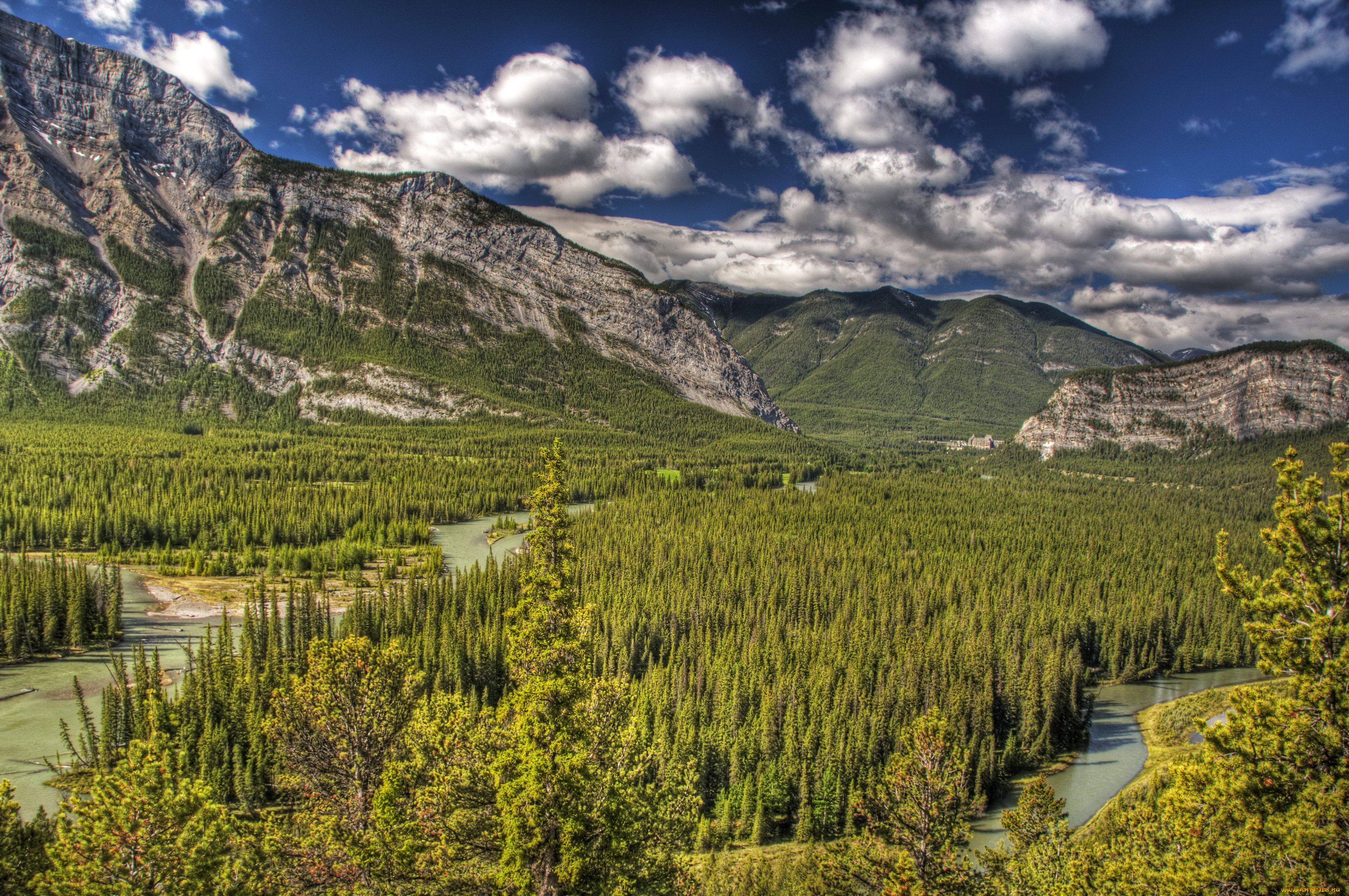 banff, national, park, alberta, canada, природа, горы, лес, ручьи
