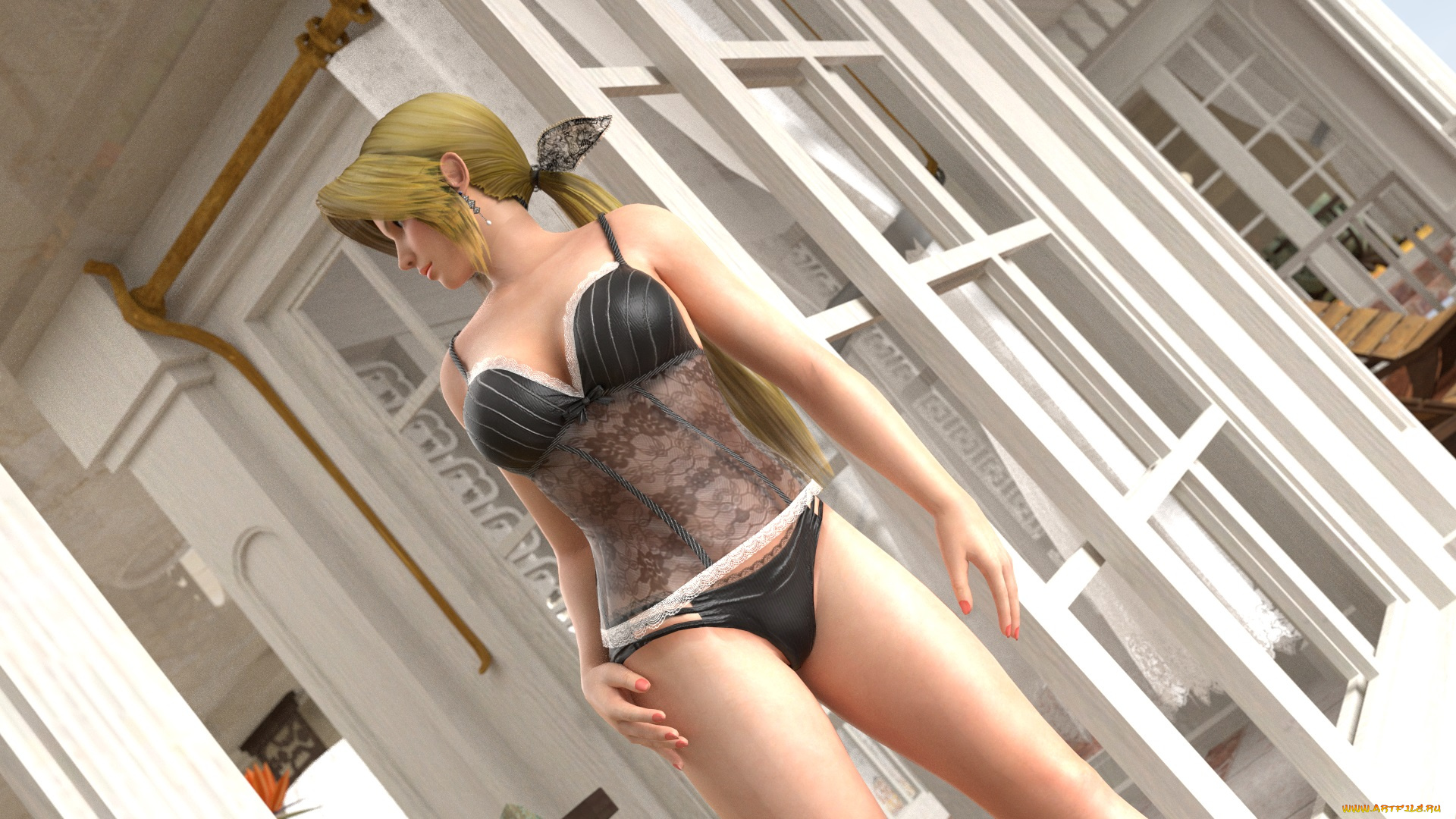 3д, графика, аниме, , anime, взгляд, девушка