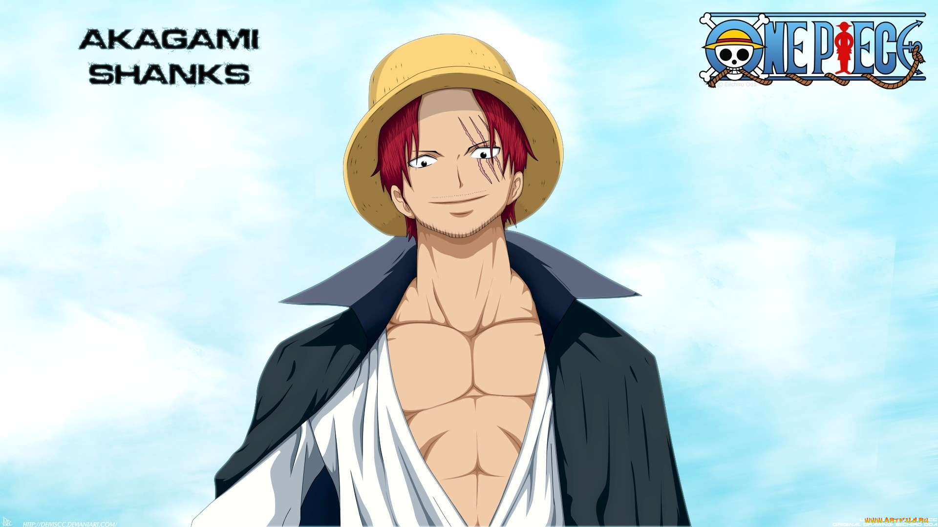 аниме, one, piece, akagami, shanks, one, piece, le, roux