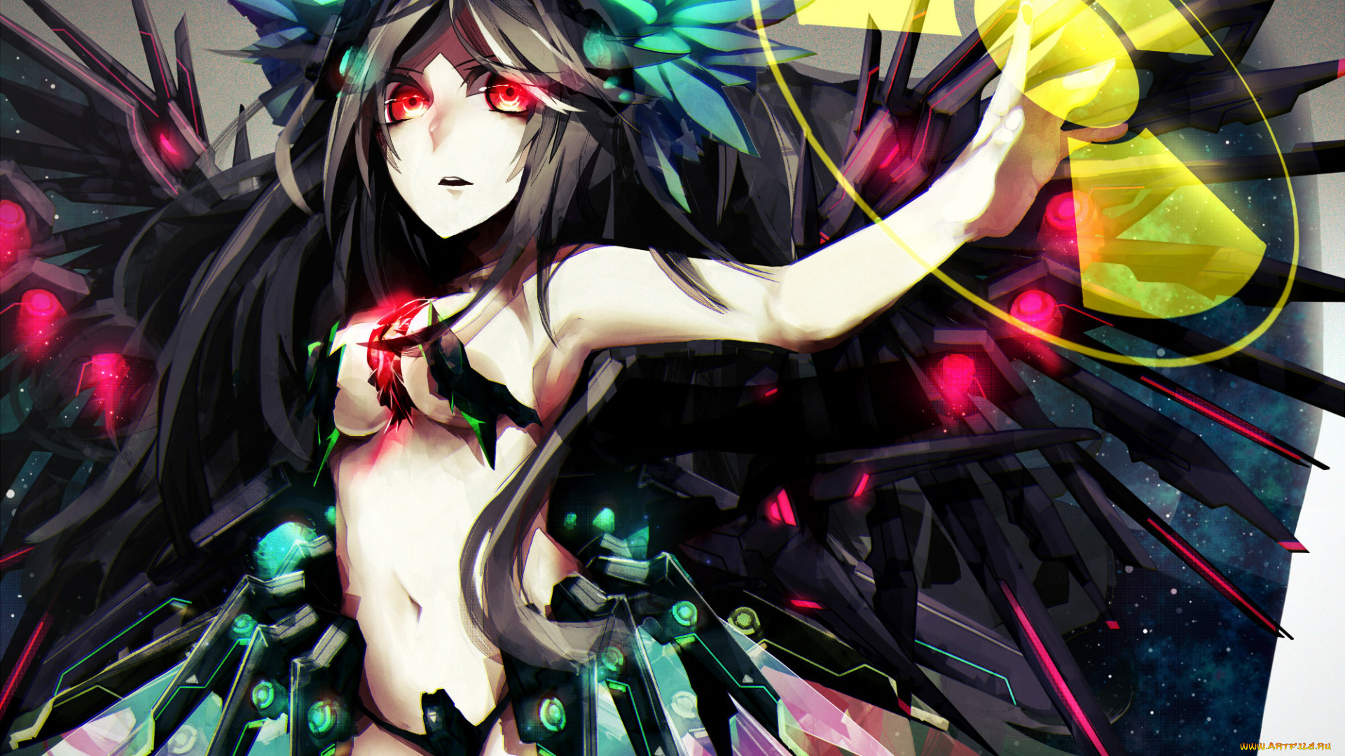 аниме, touhou, reiuji, utsuho