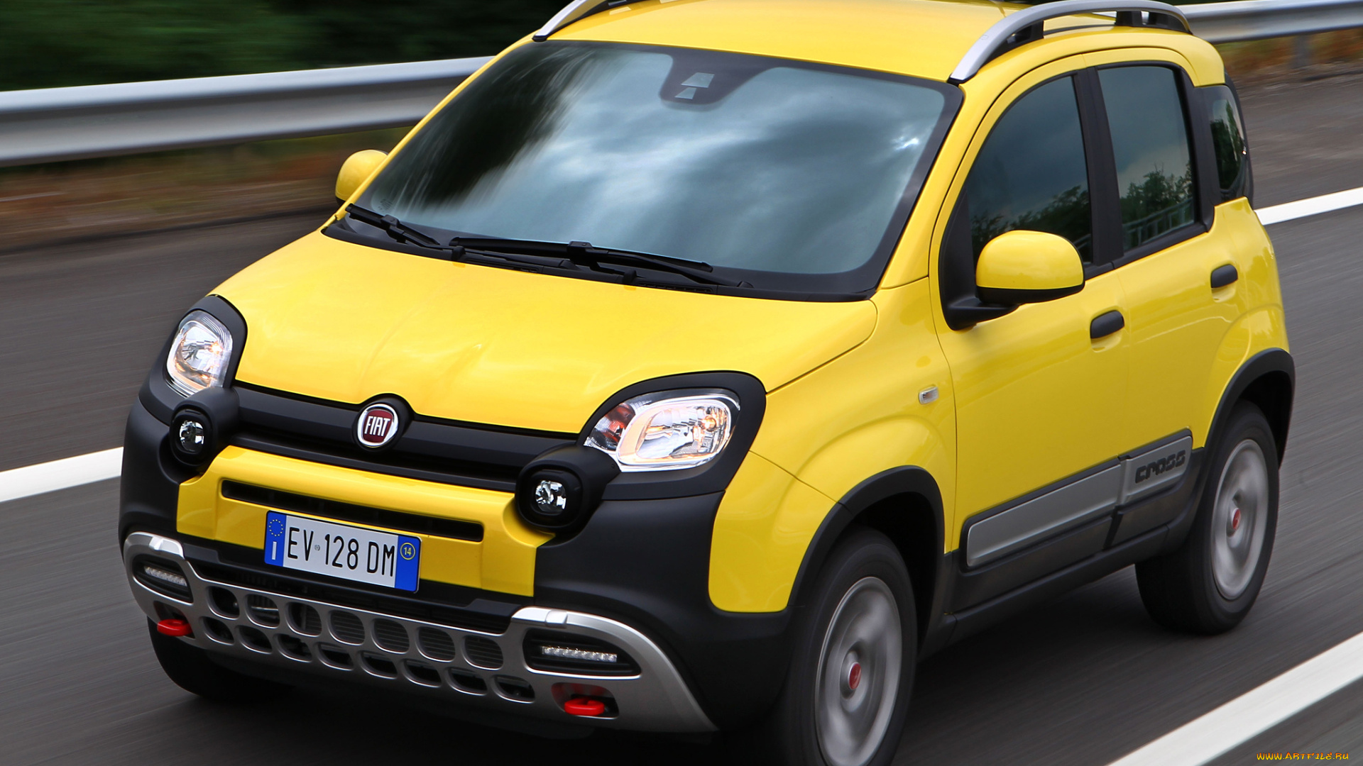 автомобили, fiat, желтый, 2014г, 319, cross, panda