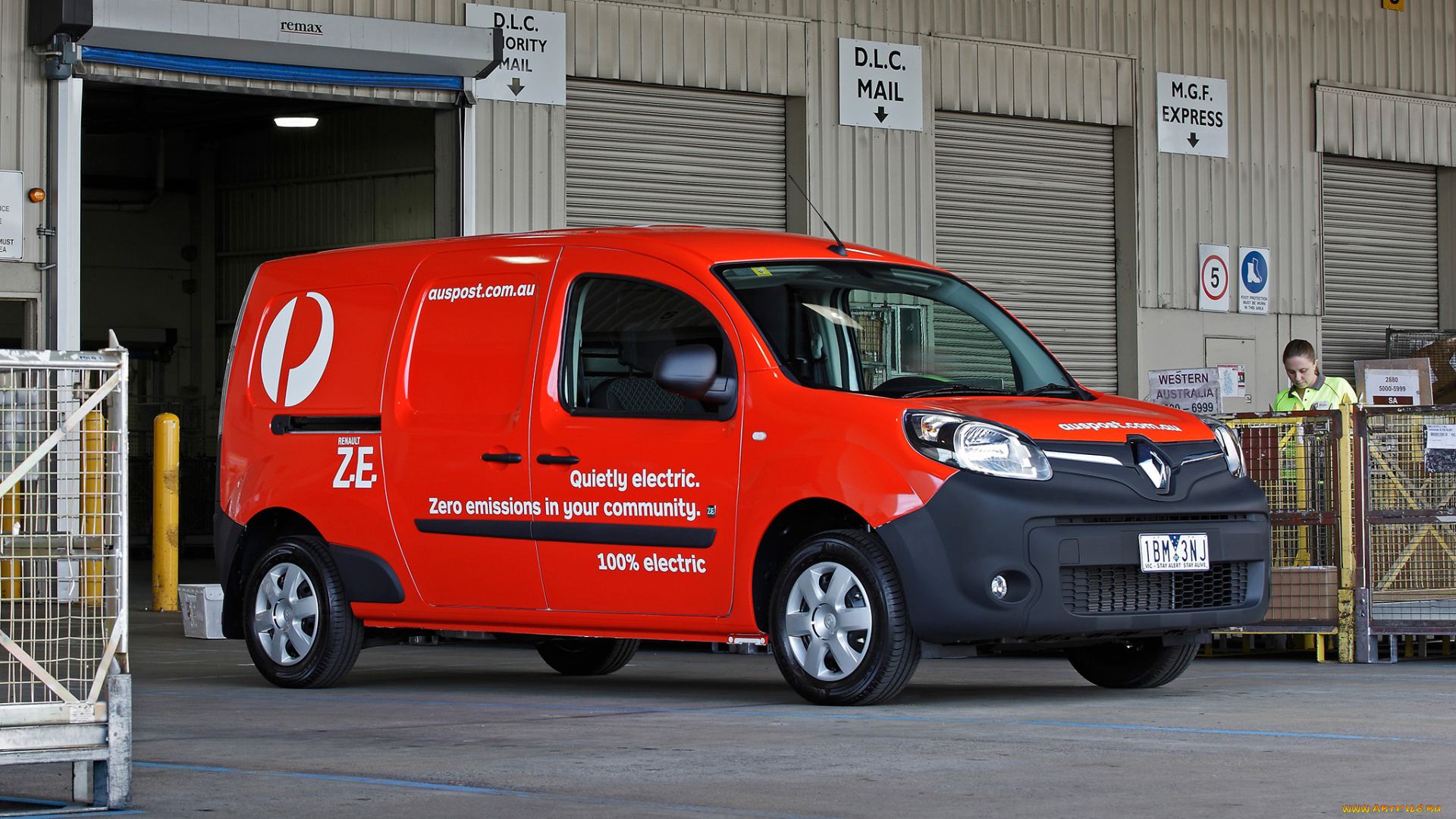 автомобили, renault, au, post, z-e, maxi, kangoo, красный, 2014г