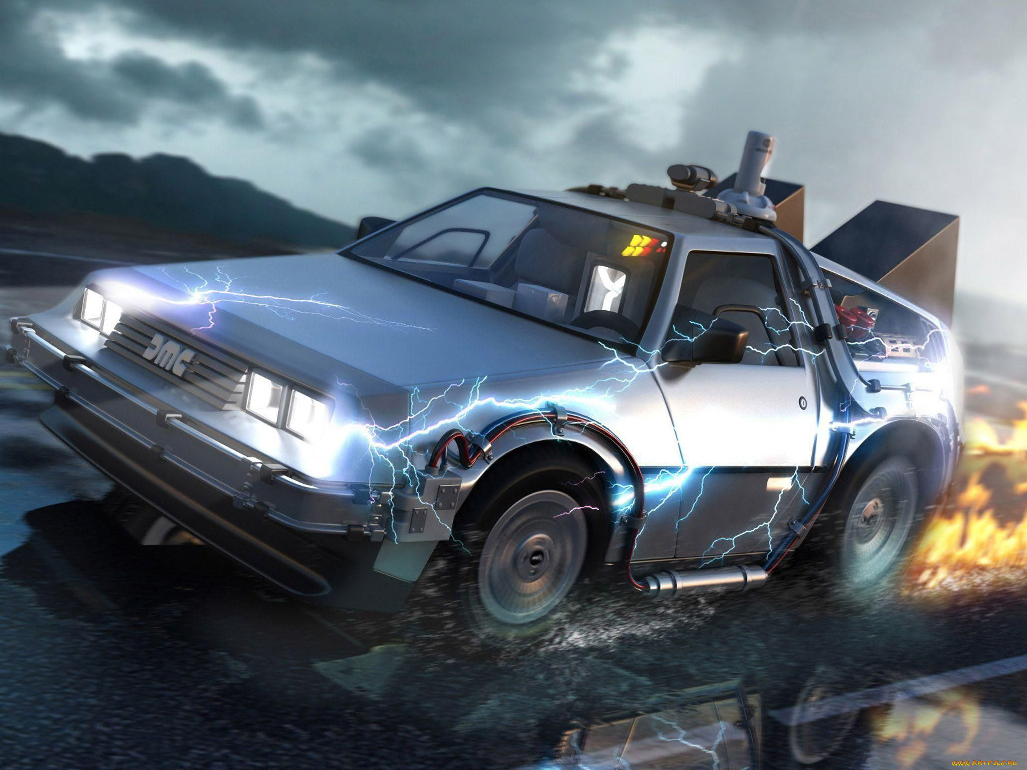 автомобили, 3д, future, the, to, back, dmc, 3d