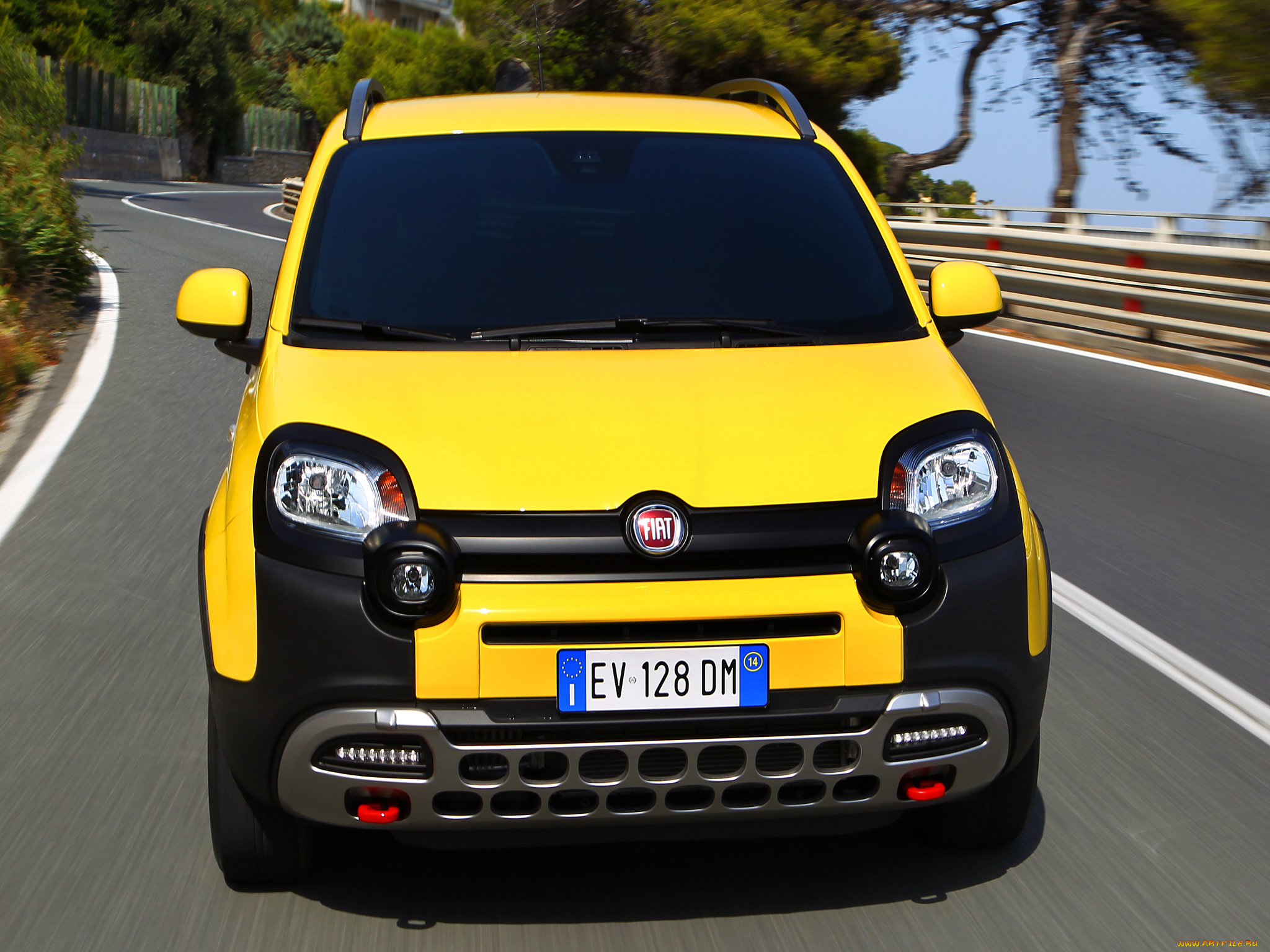 автомобили, fiat, 2014г, 319, cross, panda, желтый