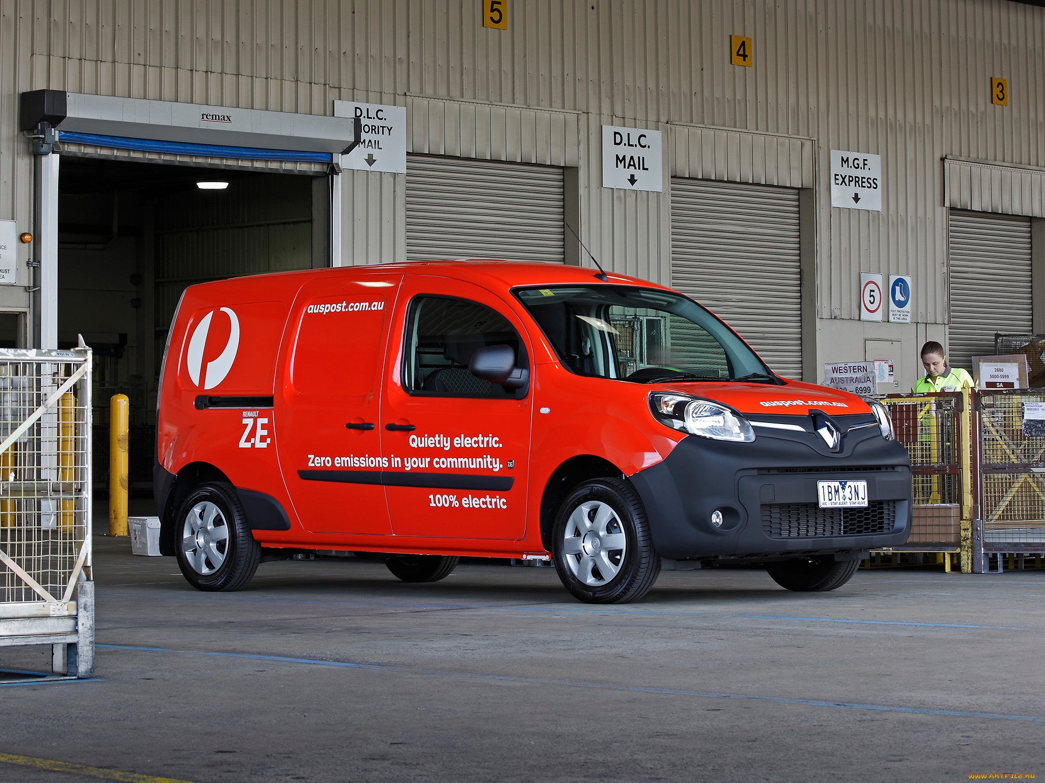 автомобили, renault, au, post, z-e, maxi, kangoo, красный, 2014г