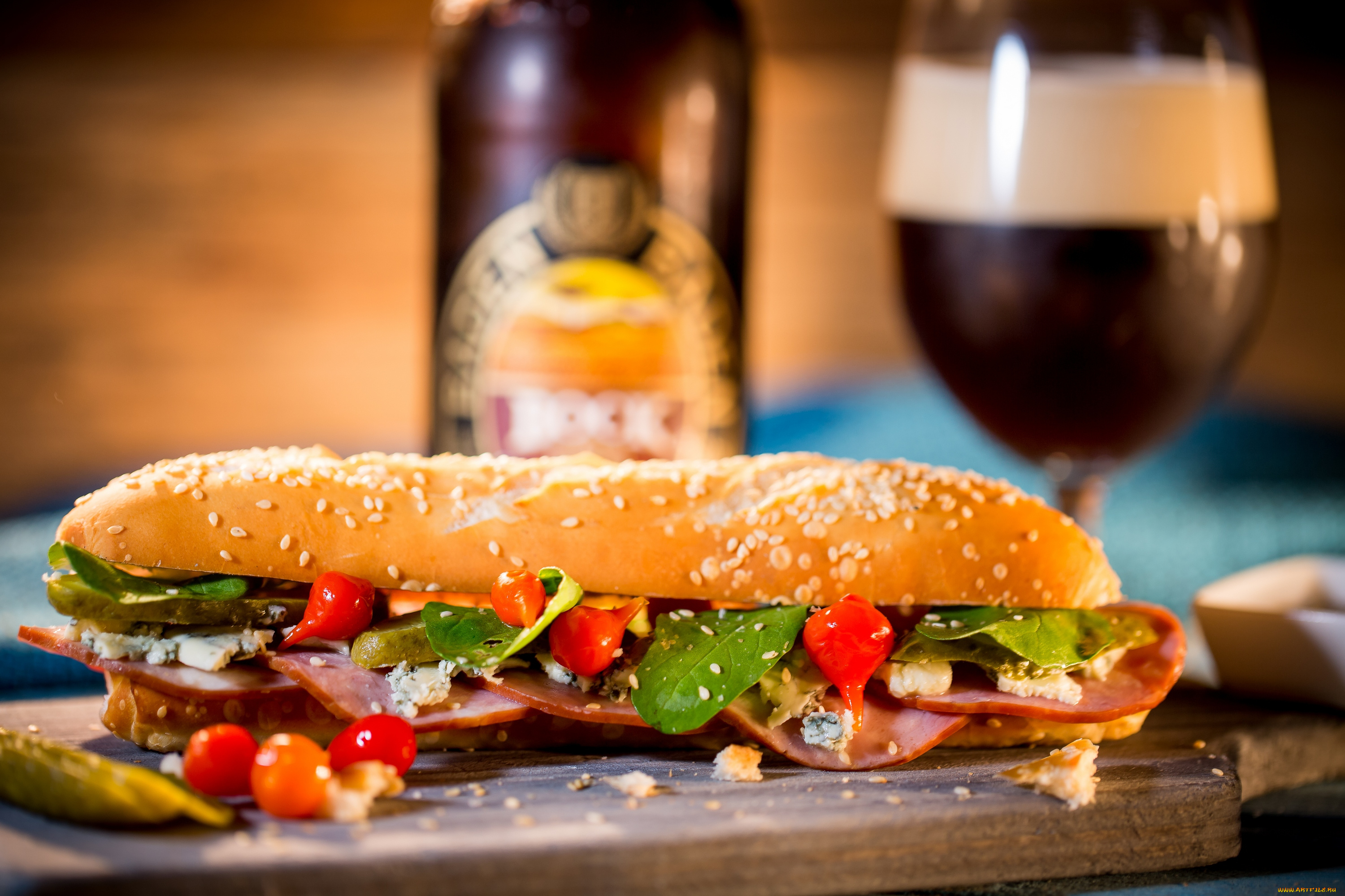 еда, бутерброды, , гамбургеры, , канапе, бутерброд, бокал, пиво