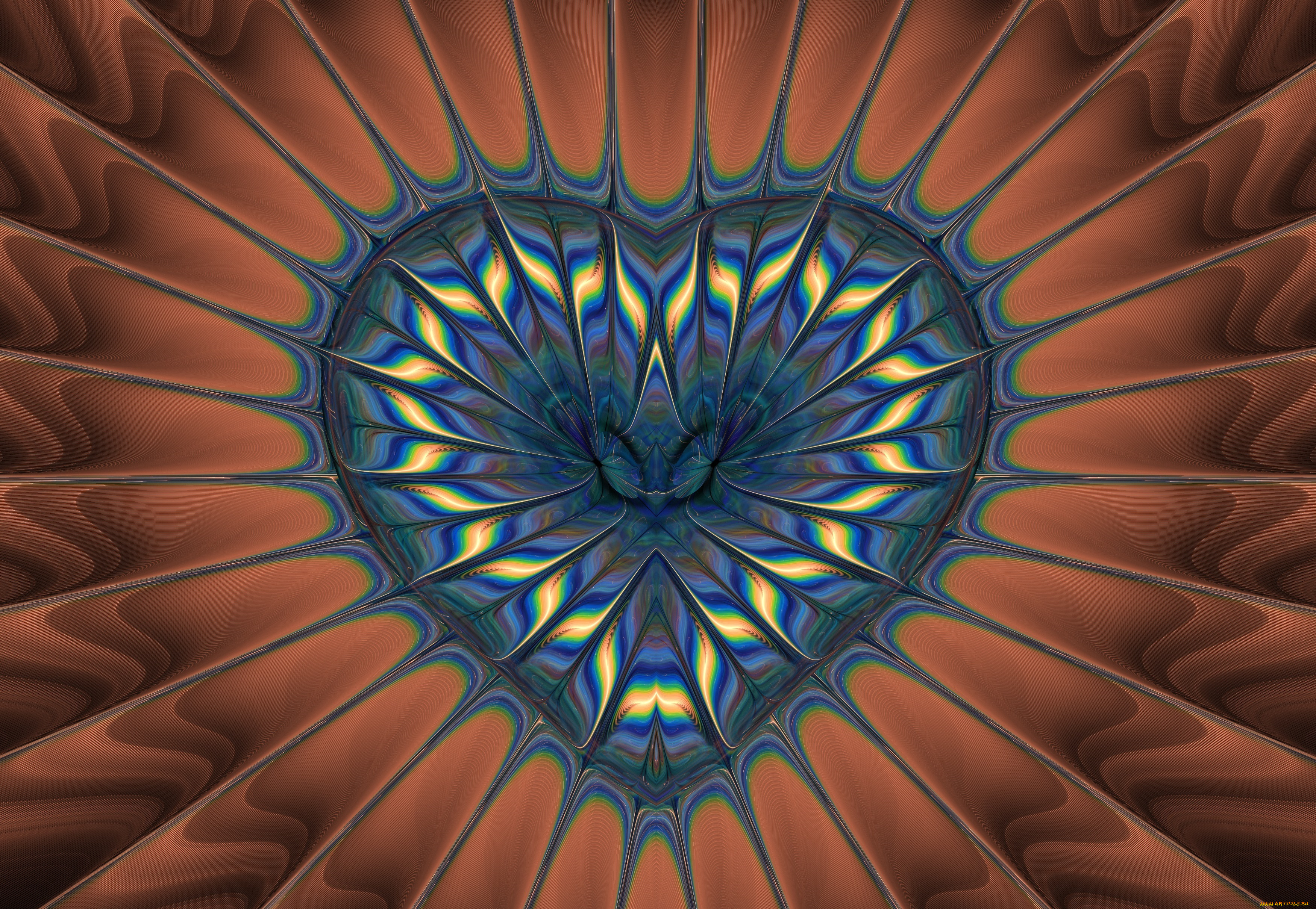 3д, графика, фракталы, , fractal, узор, цвета, фон