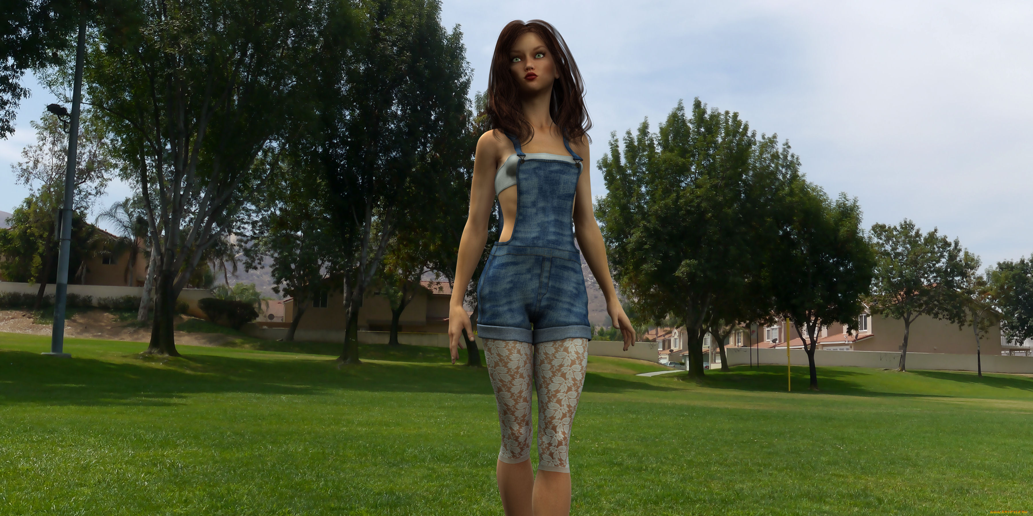 3д, графика, люди, , people, девушка, природа, взгляд