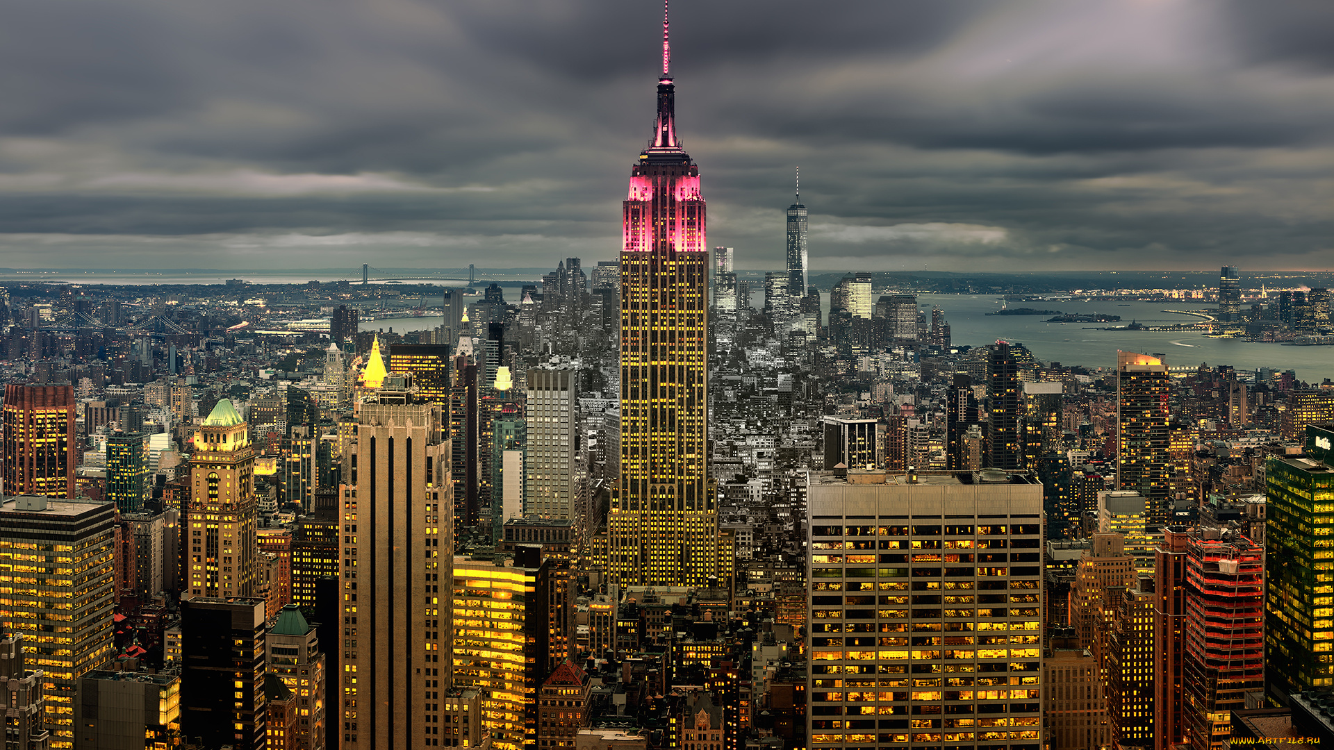 empire, state, города, нью-йорк, , сша, башня, небоскреб