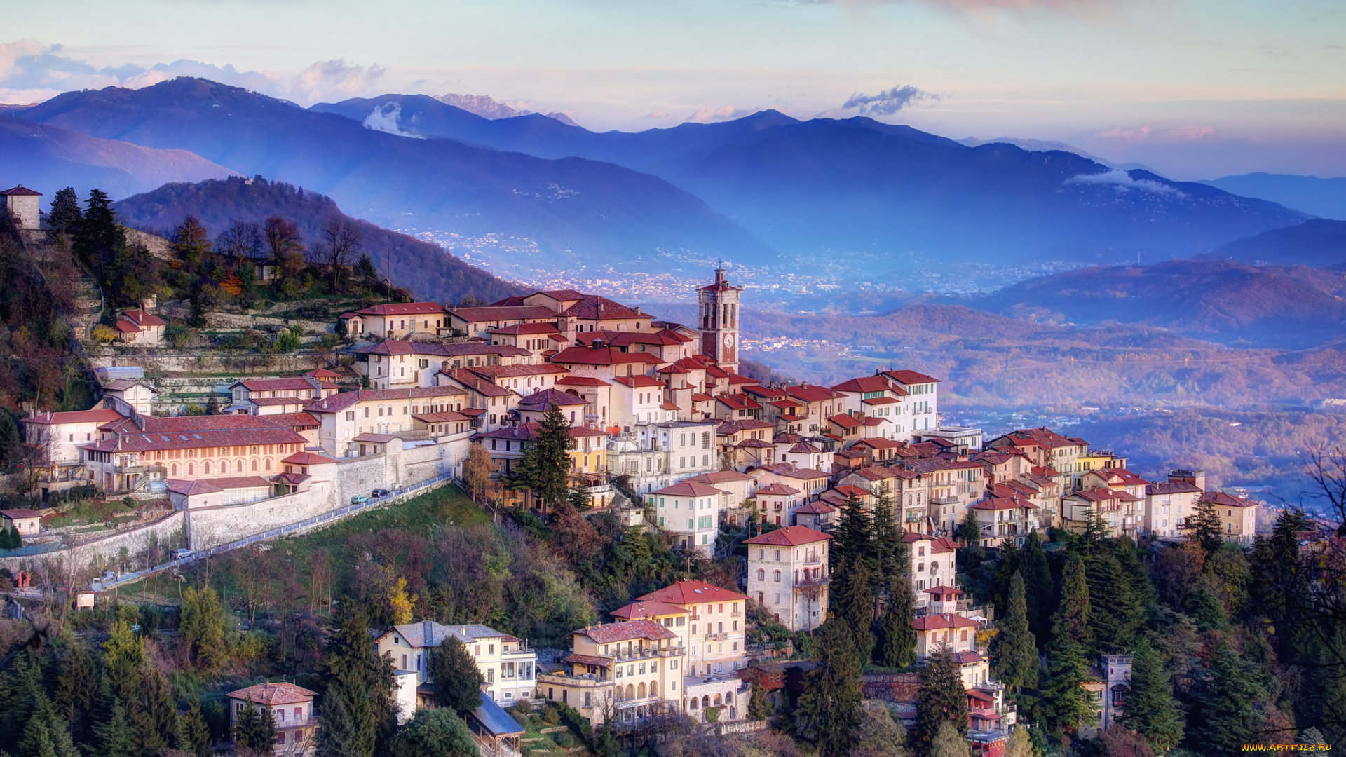 sacro, monte, , varese, города, -, панорамы, поселок, горы