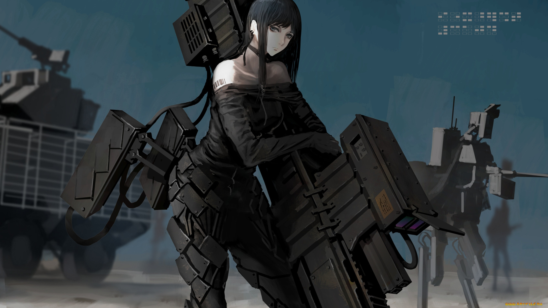 аниме, оружие, , техника, , технологии, девушка