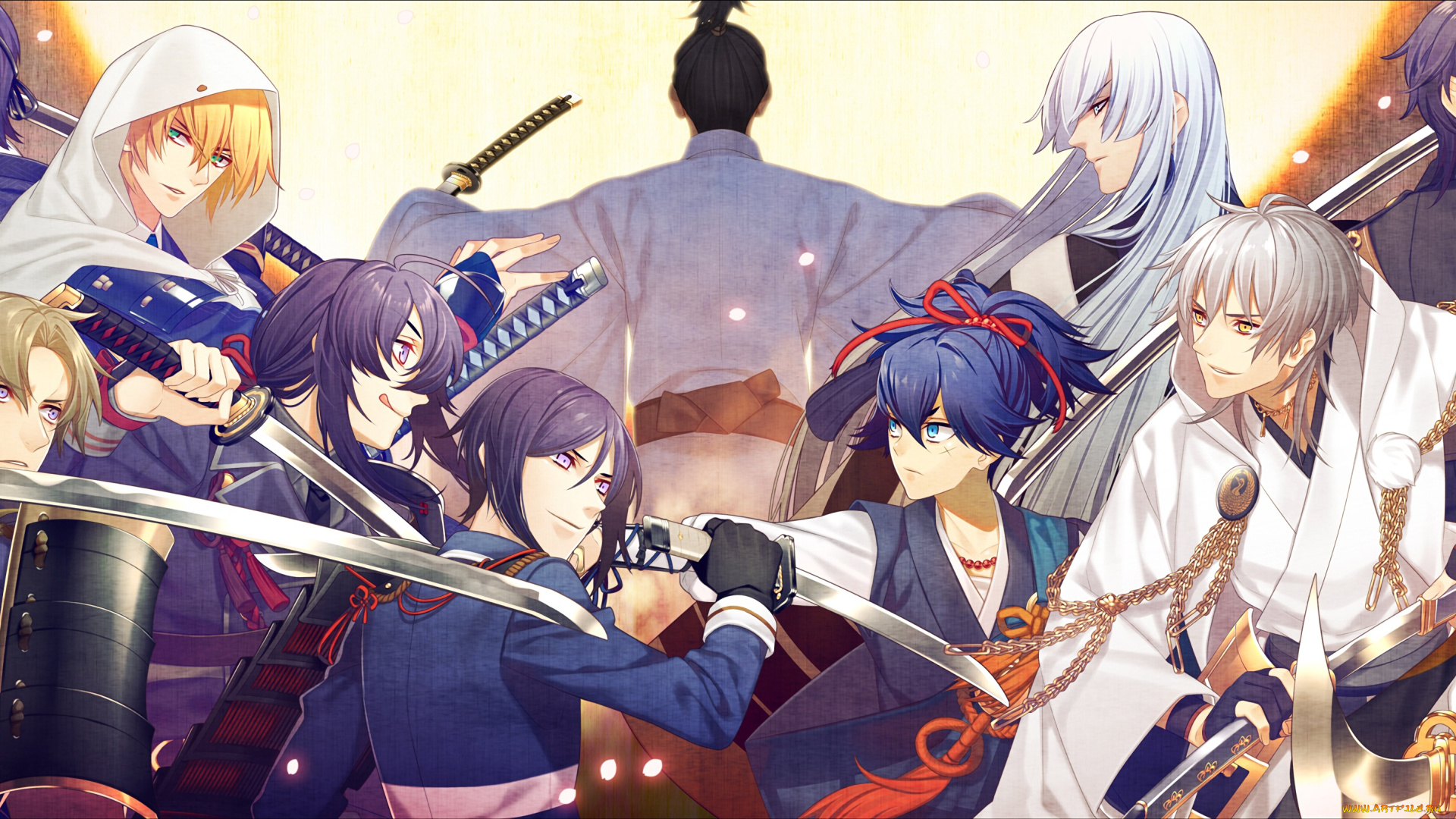 аниме, touken, ranbu, танец, мечей