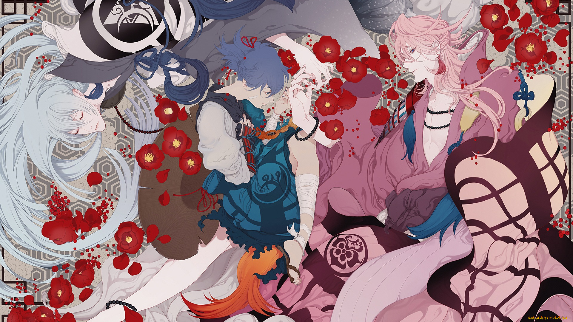 аниме, touken, ranbu, танец, мечей