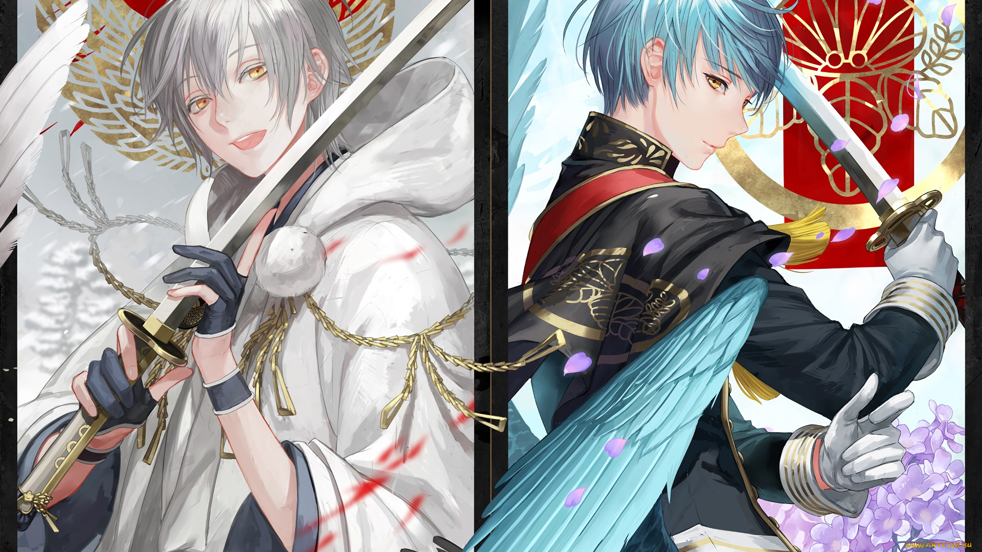 аниме, touken, ranbu, танец, мечей