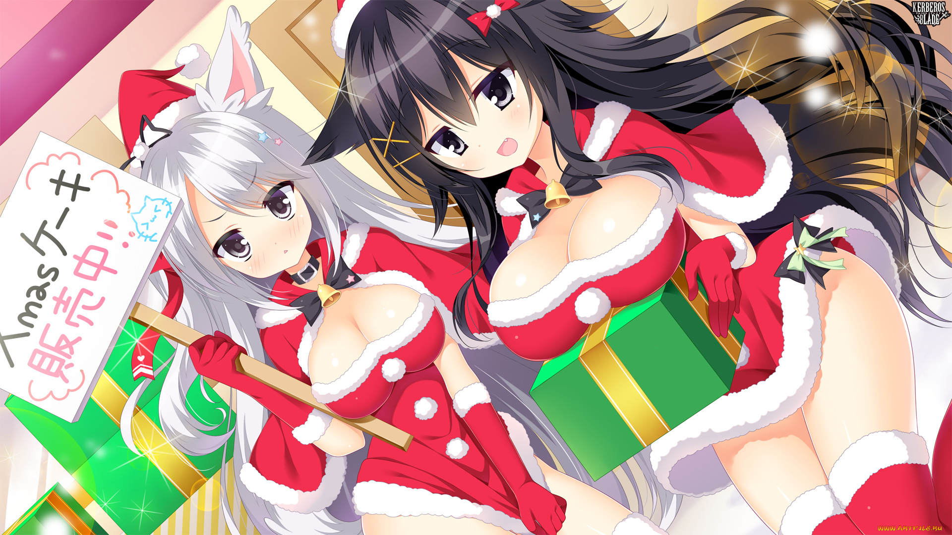 аниме, зима, , новый, год, , рождество, kerberos, blade