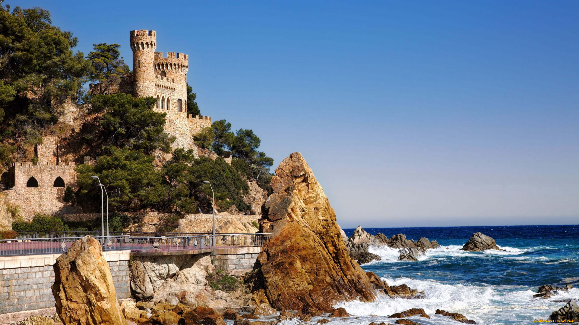 castle, sant, joan, , lloret, de, mar, , spain, города, замки, испании, castle, sant, joan, lloret, de, mar, spain