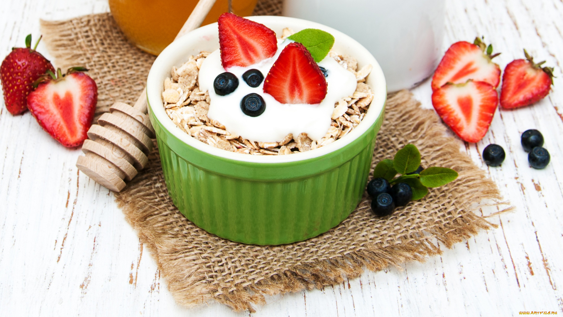 еда, мюсли, , хлопья, ягоды, йогурт, хлопья, десерт, завтрак