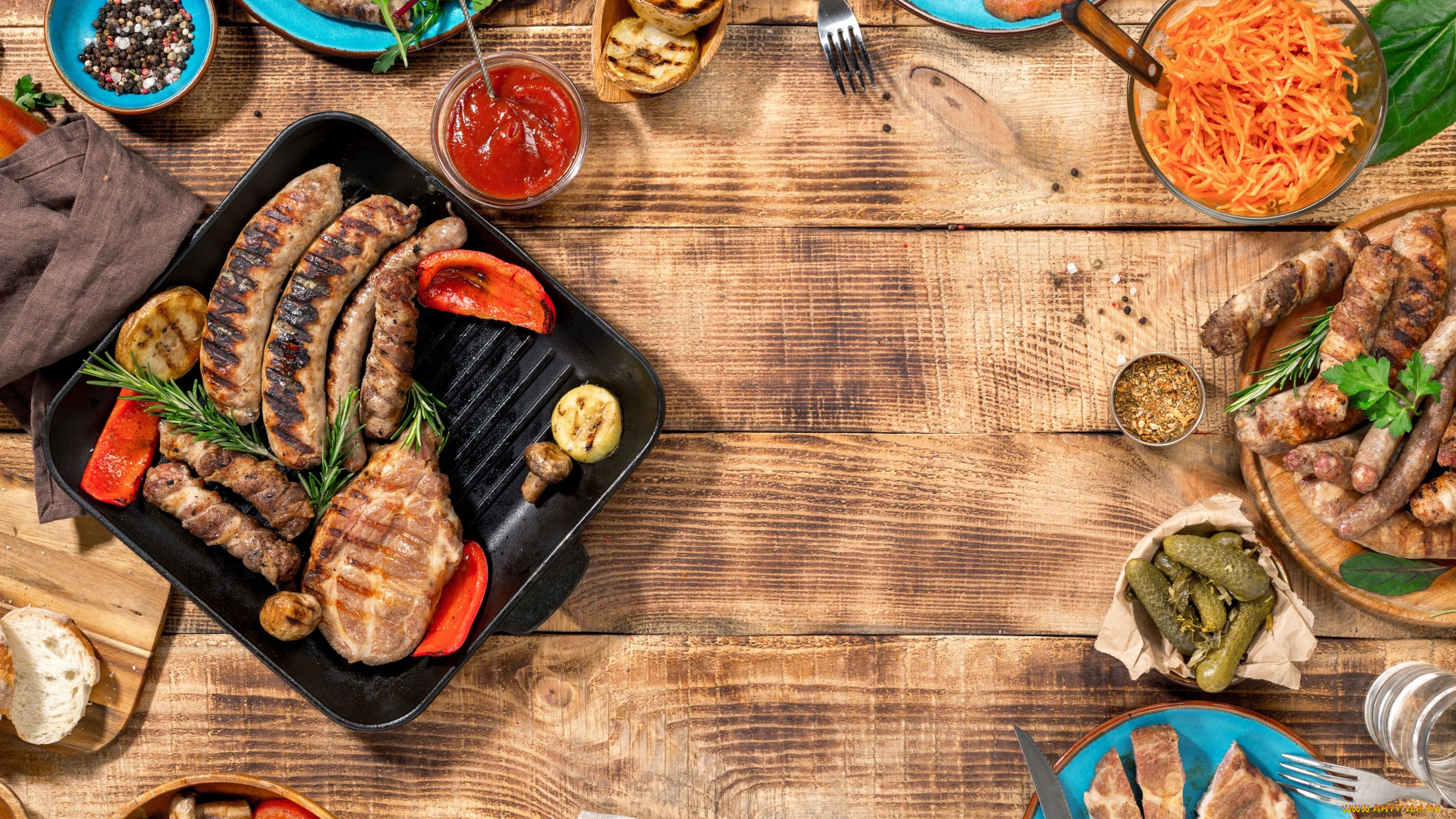 еда, разное, grilled, мясо, овощи, wood, гриль, барбекю, meat