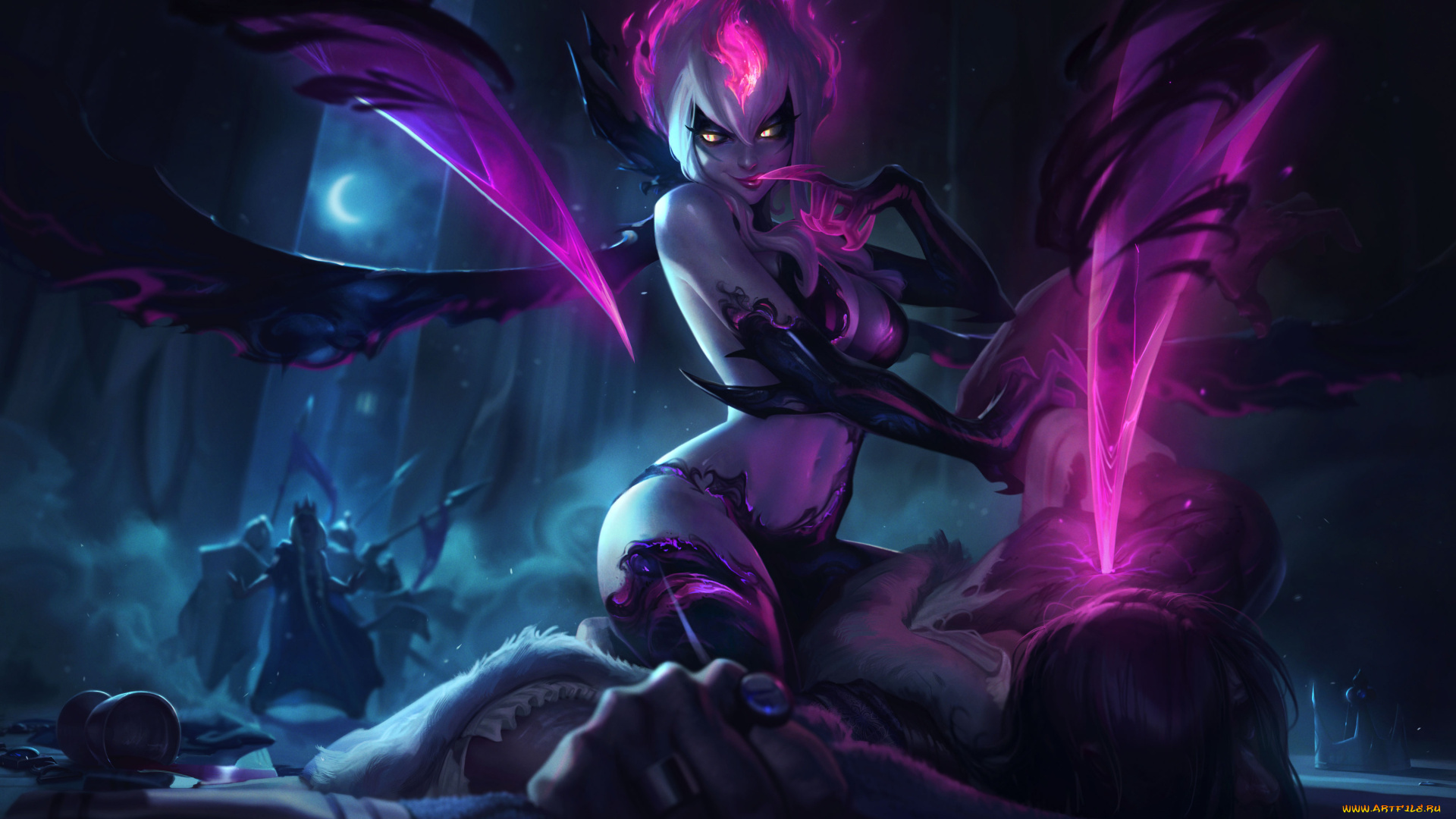 фэнтези, существа, магия, девушка, арт, фигура, грудь, evelynn