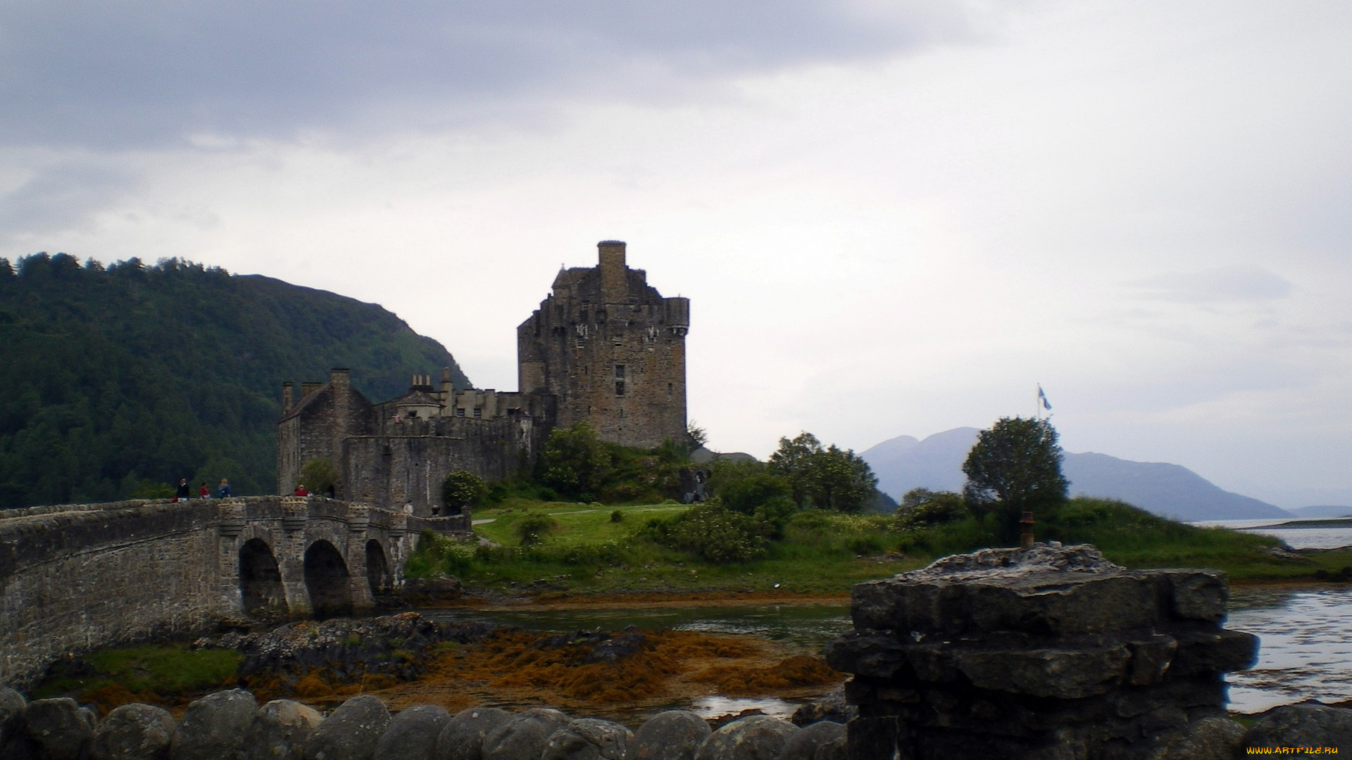 города, замок, эйлен-донан, , шотландия, eilean, donan, castle
