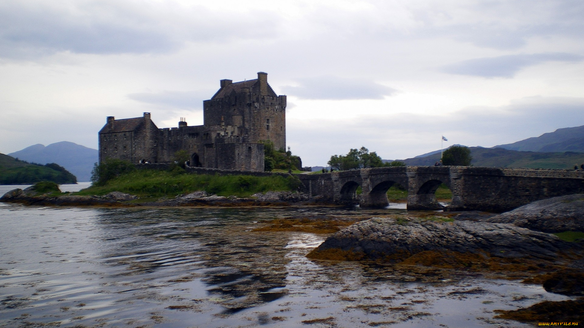 города, замок, эйлен-донан, , шотландия, eilean, donan, castle
