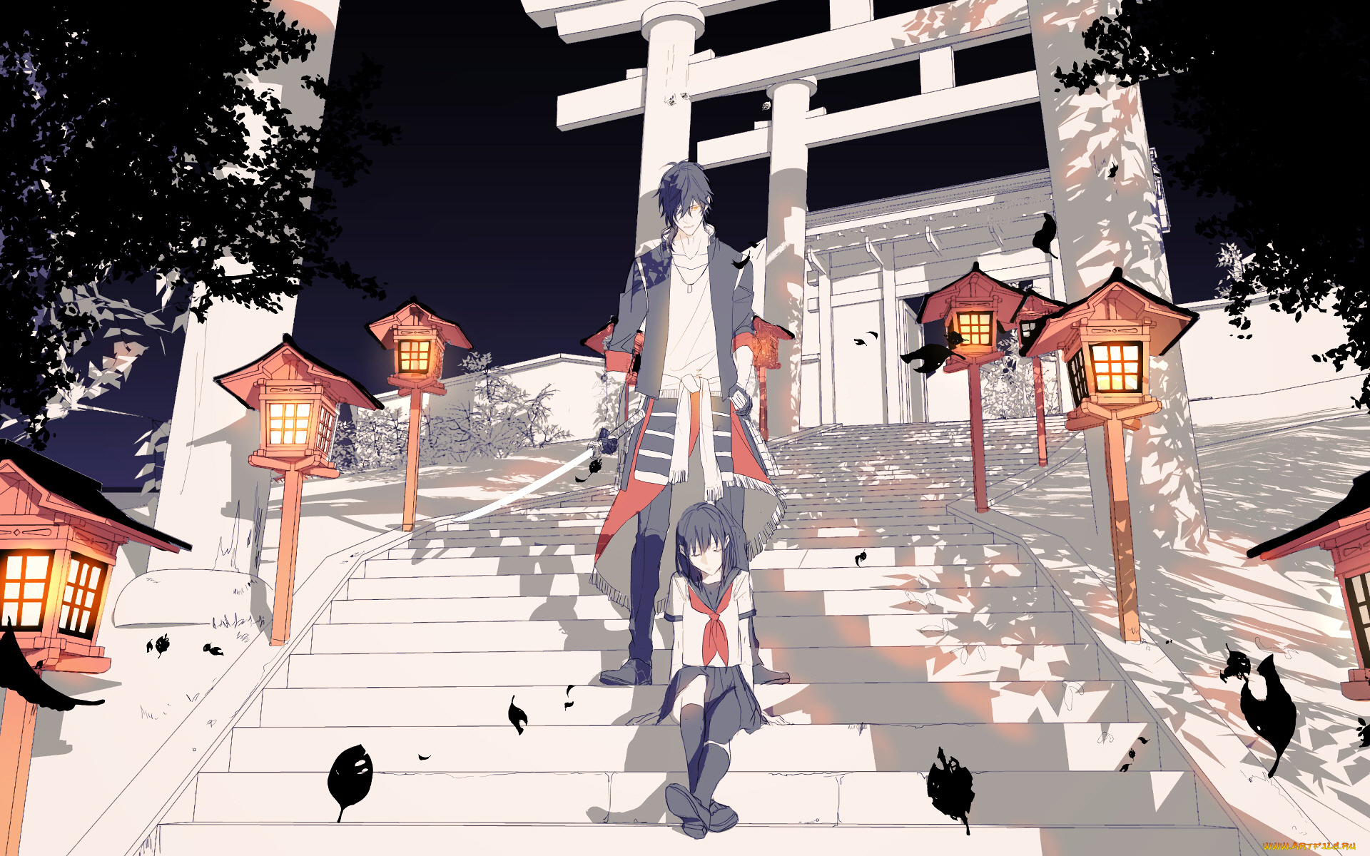 аниме, touken, ranbu, танец, мечей