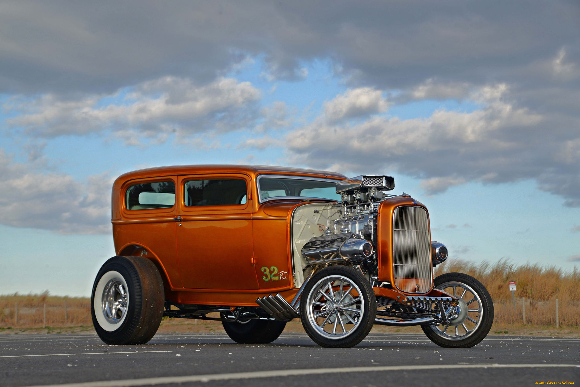 1932-ford-highboy-sedan-gasser, автомобили, custom, classic, car, gasser