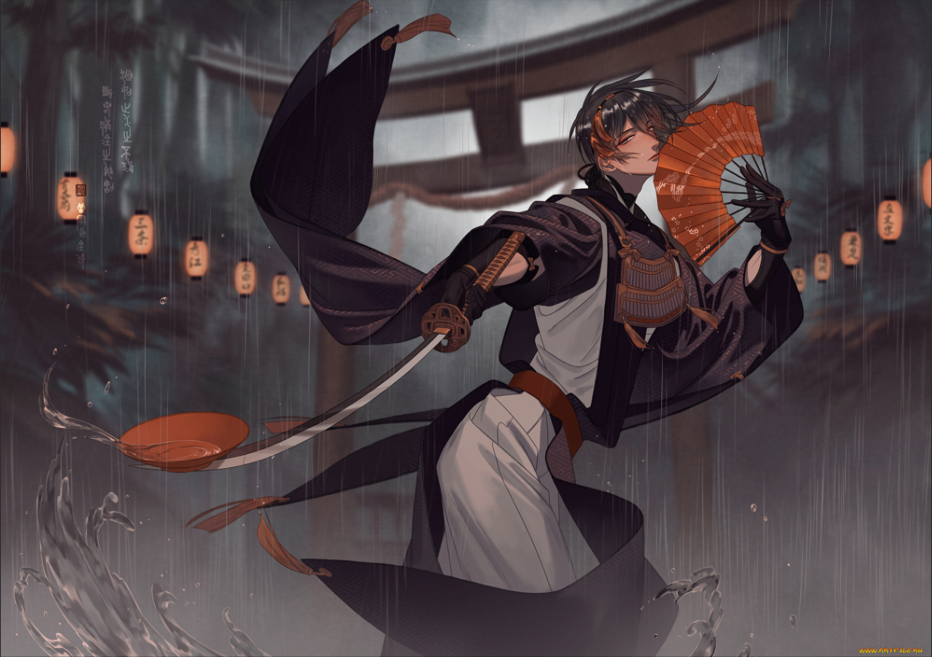 аниме, touken, ranbu, танец, мечей