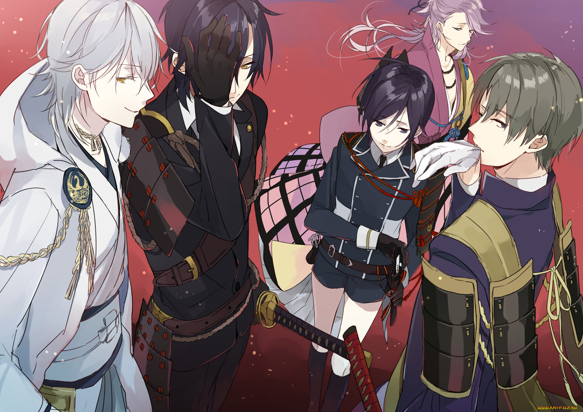 аниме, touken, ranbu, танец, мечей