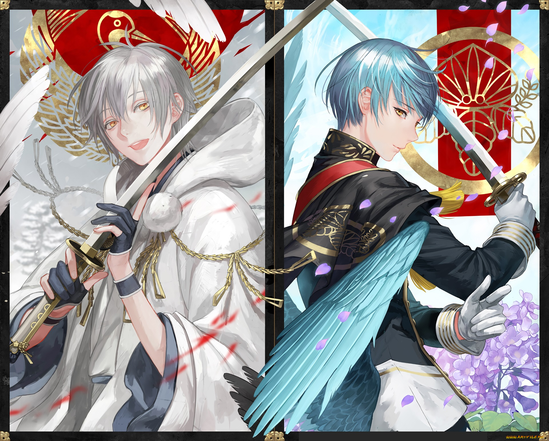 аниме, touken, ranbu, танец, мечей