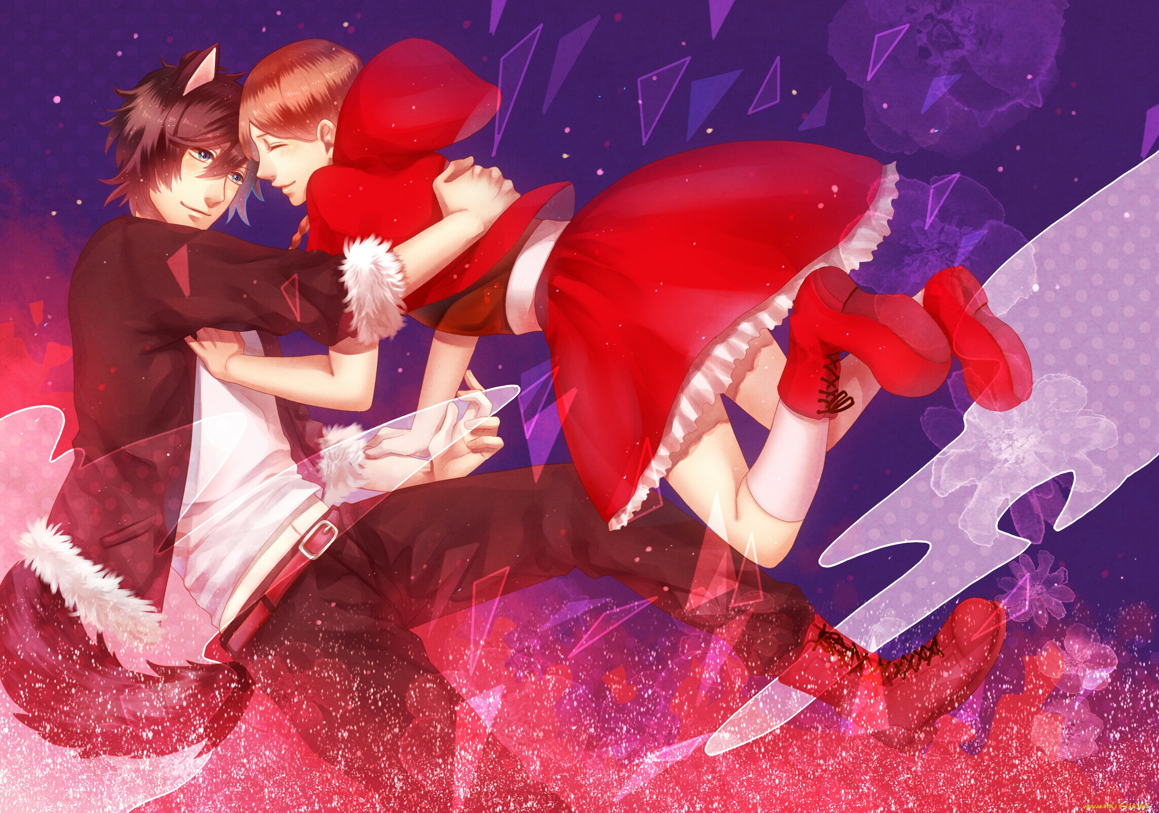 аниме, животные, , существа, red, riding, hood