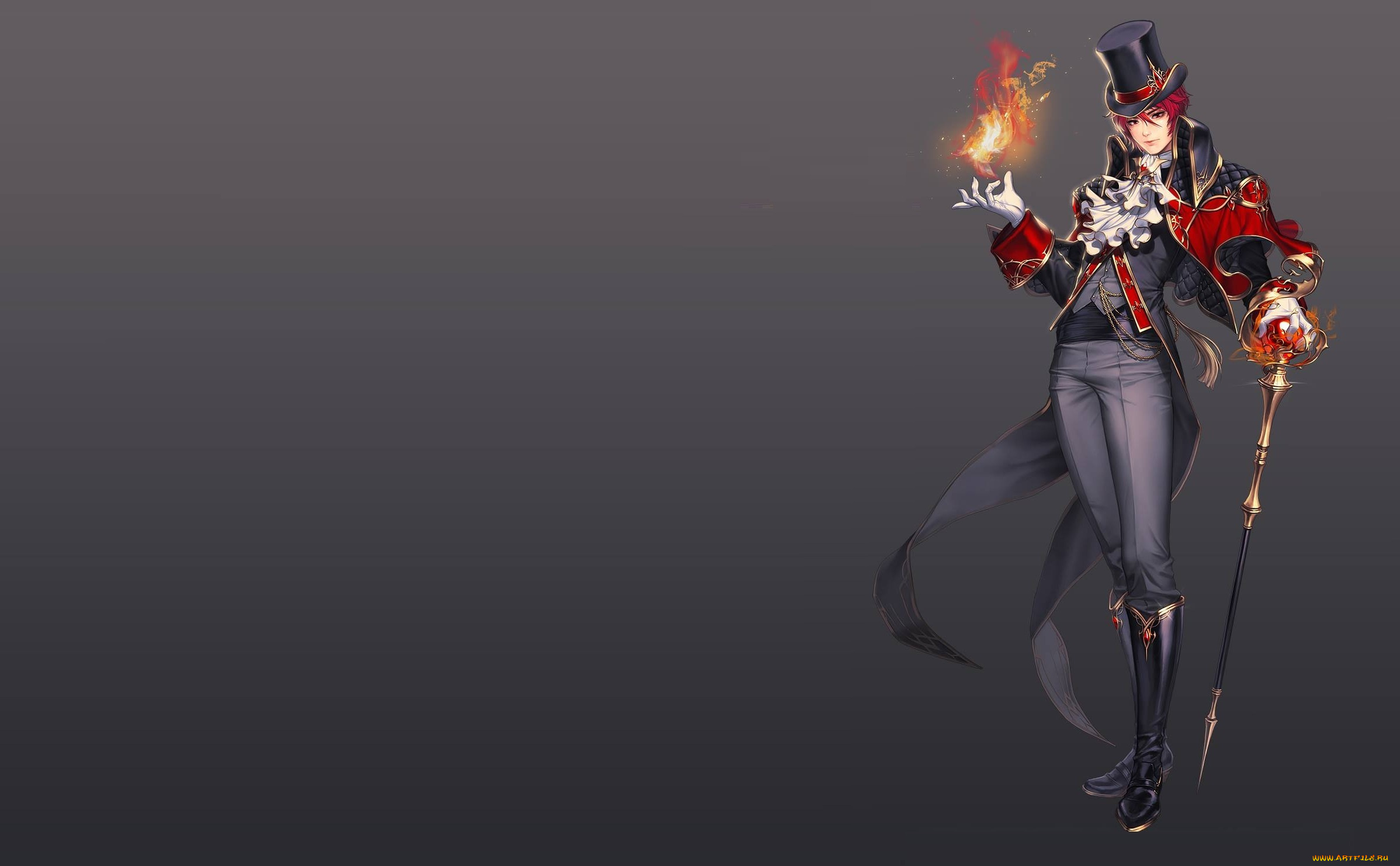 аниме, магия, , колдовство, , halloween, огонь, арт, парень