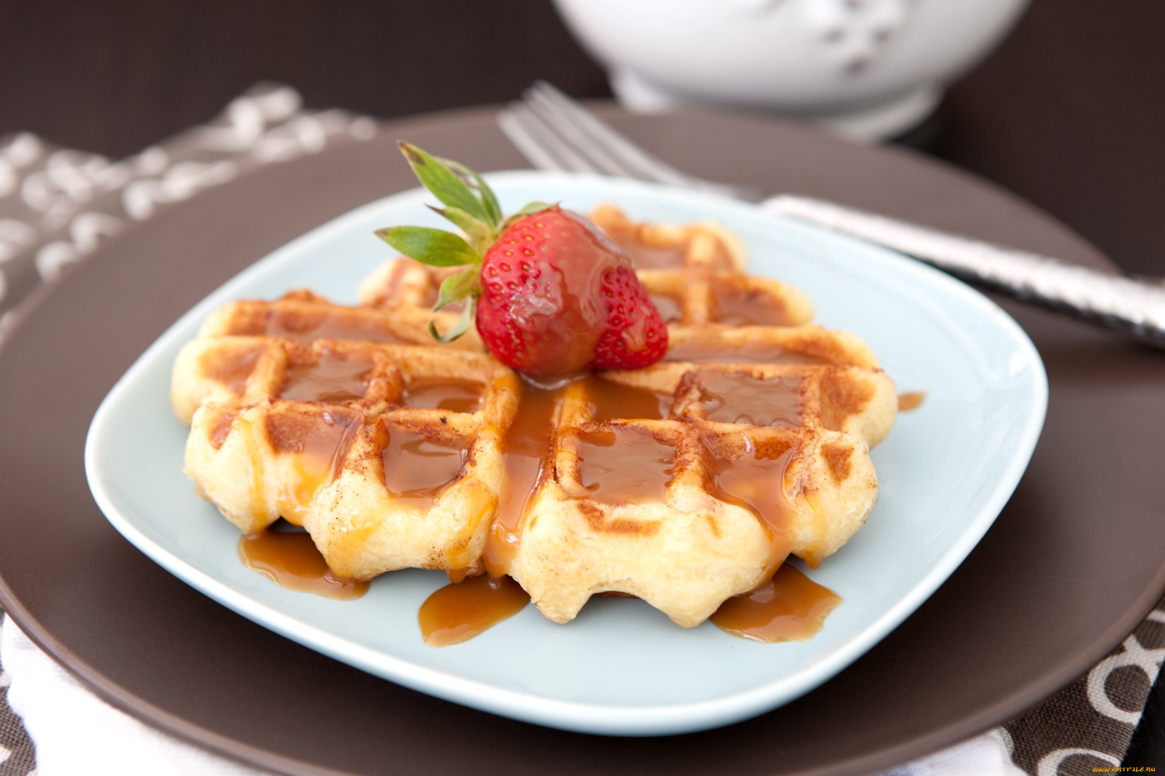 еда, мороженое, , десерты, клубника, десерт, вафли, капамель