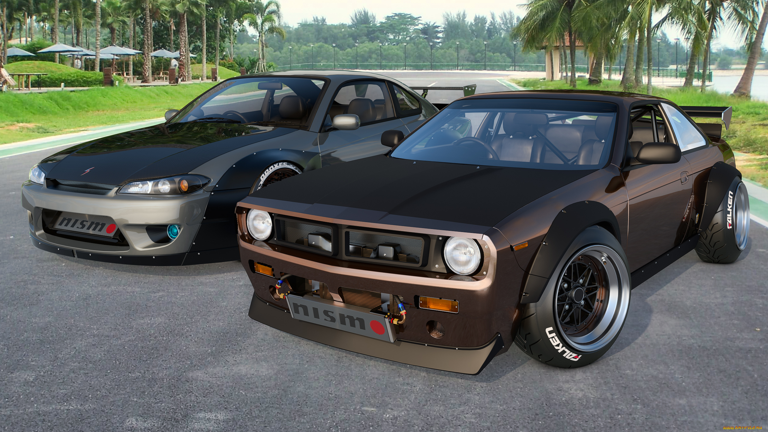 автомобили, 3д, фон, автомобиль