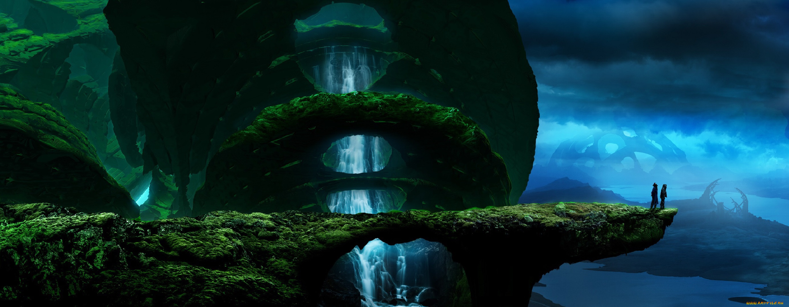 фэнтези, романтика, апокалипсиса, водопад