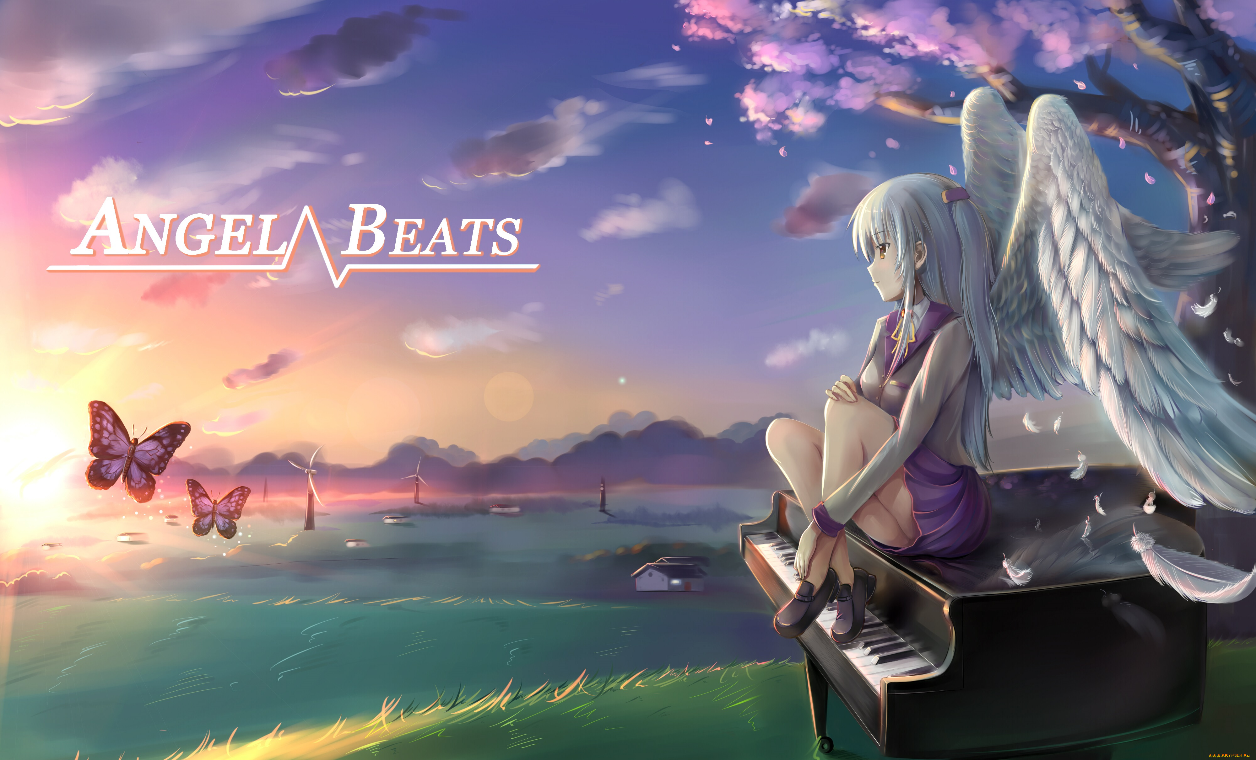 аниме, angel, beats, angel, beats